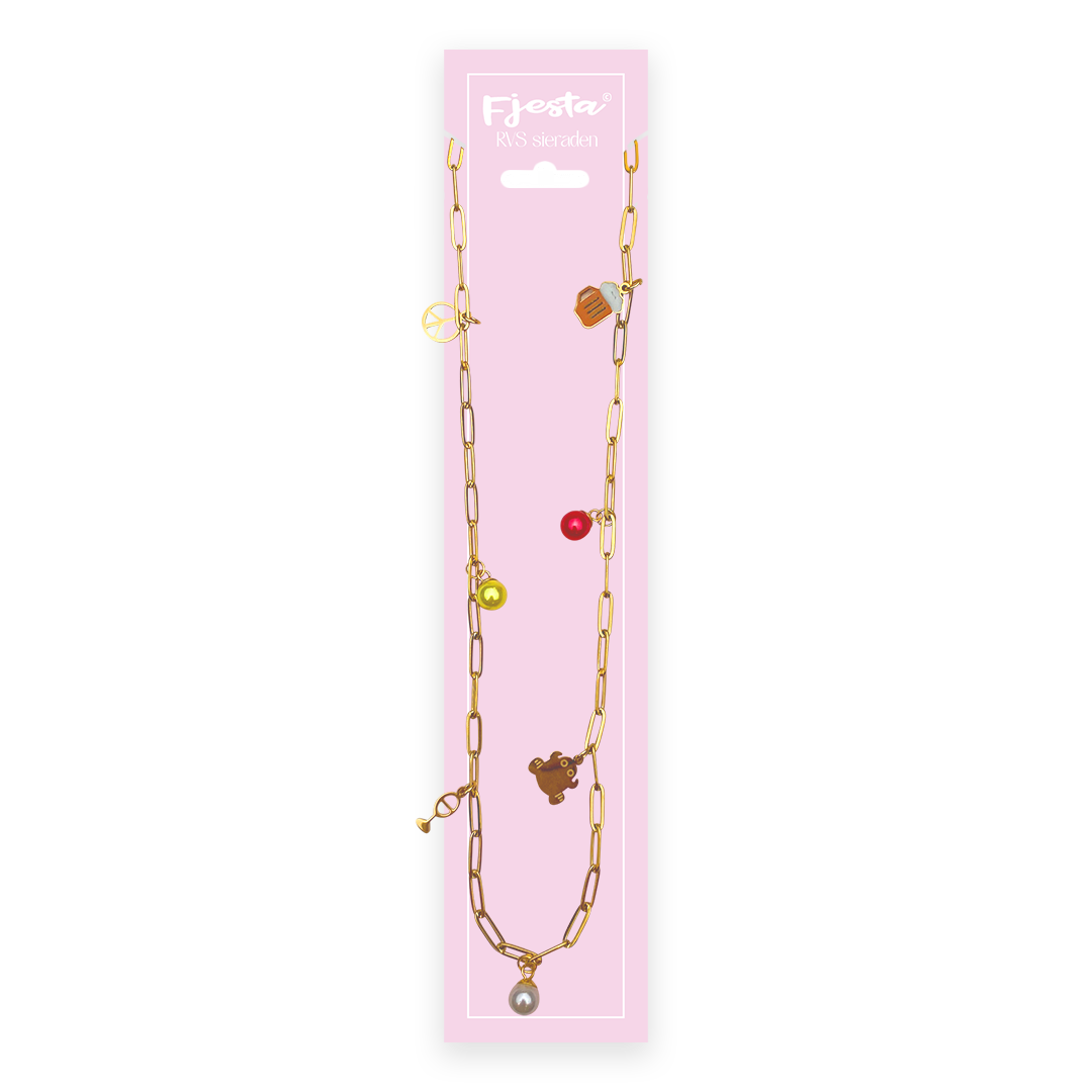 Oeteldonk ketting bedeltjes premium RVS