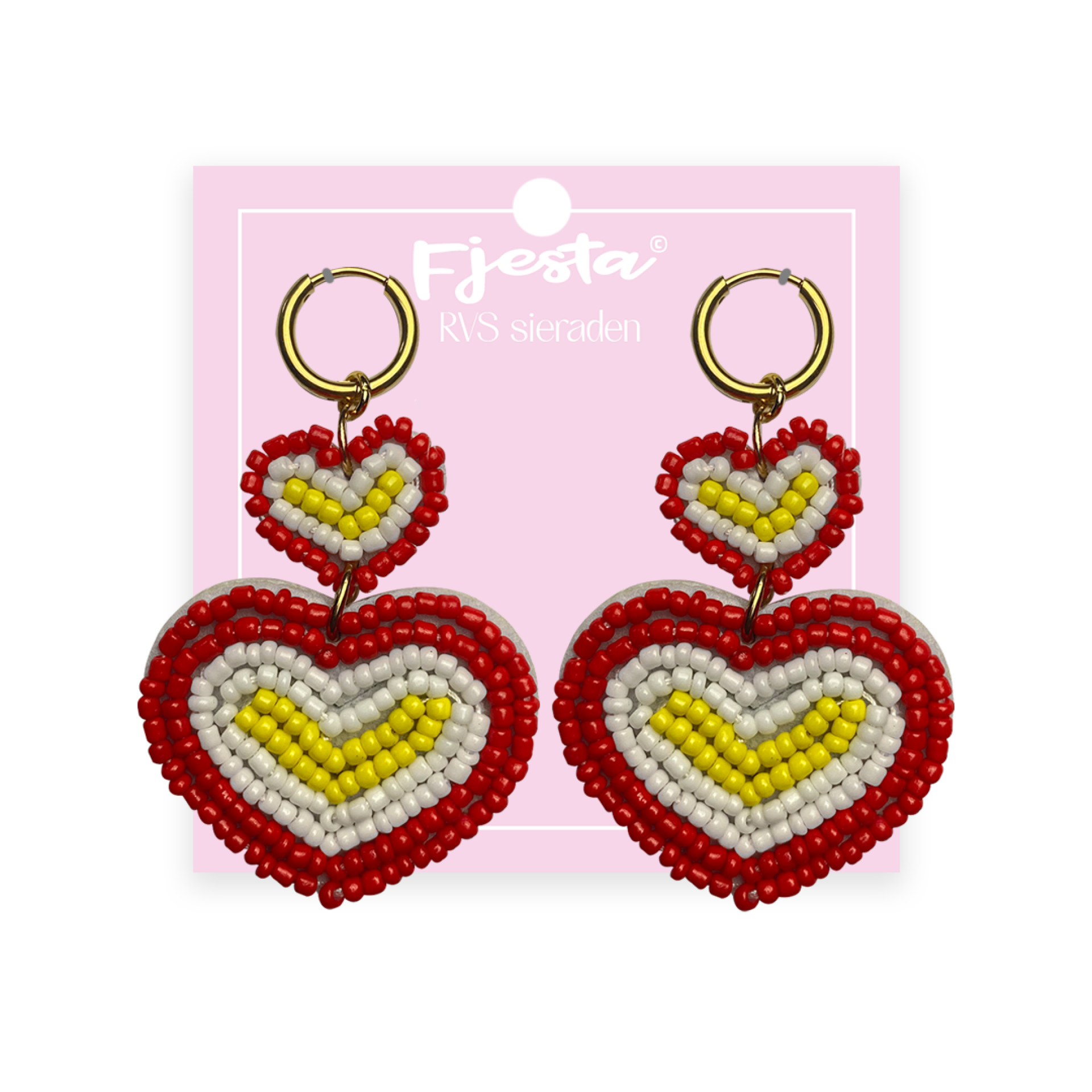 Oeteldonk hartjes oorbellen van Fjesta