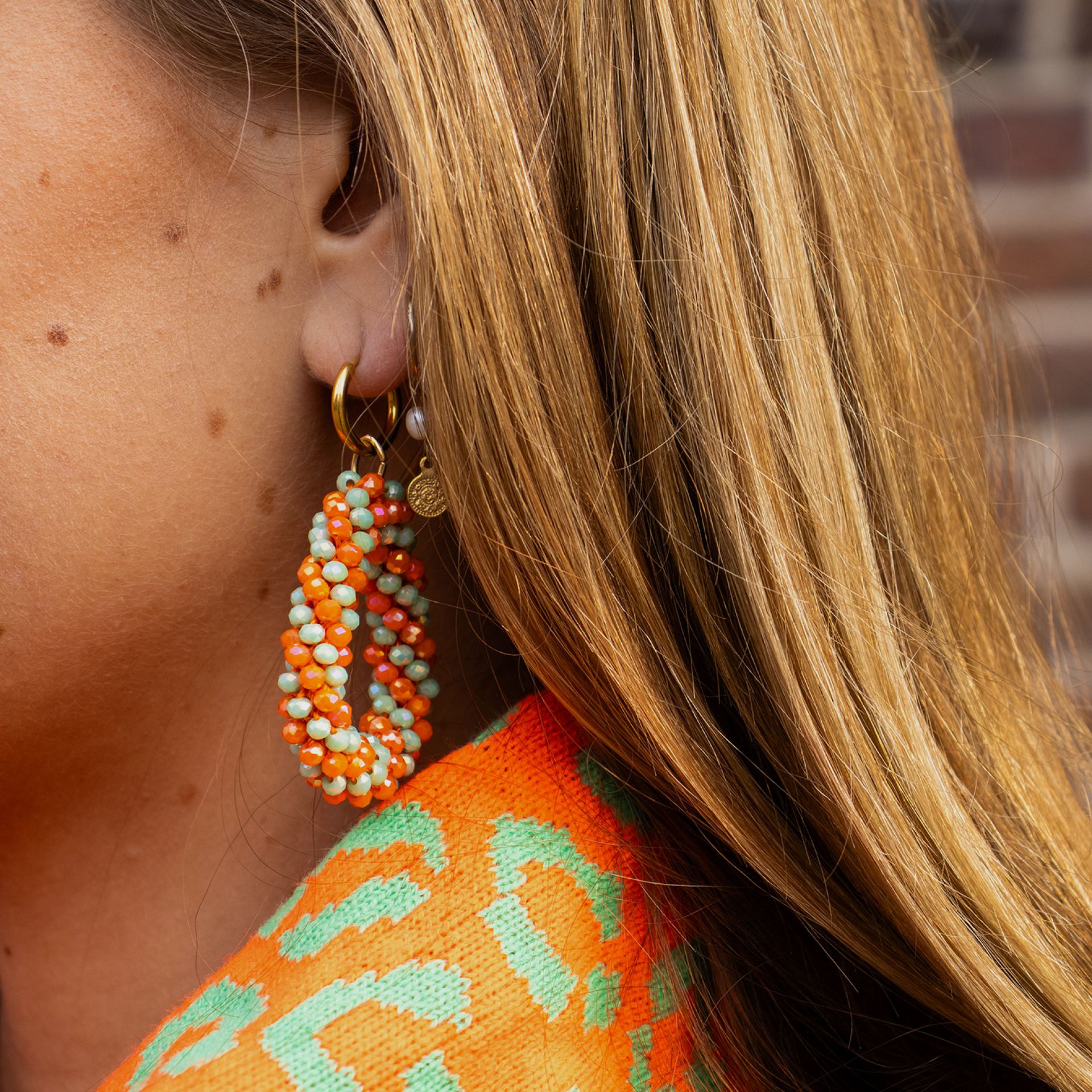 Kruikenstad oorbellen druppel steentjes