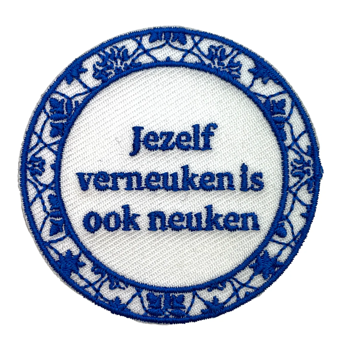 Kruikenstad embleem tegeltje jezelf verneuken.