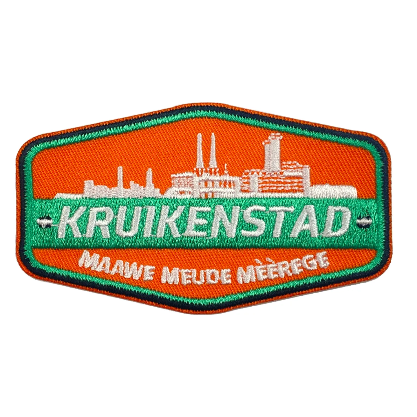 Kruikenstad embleem  Maawe meude mééreg.