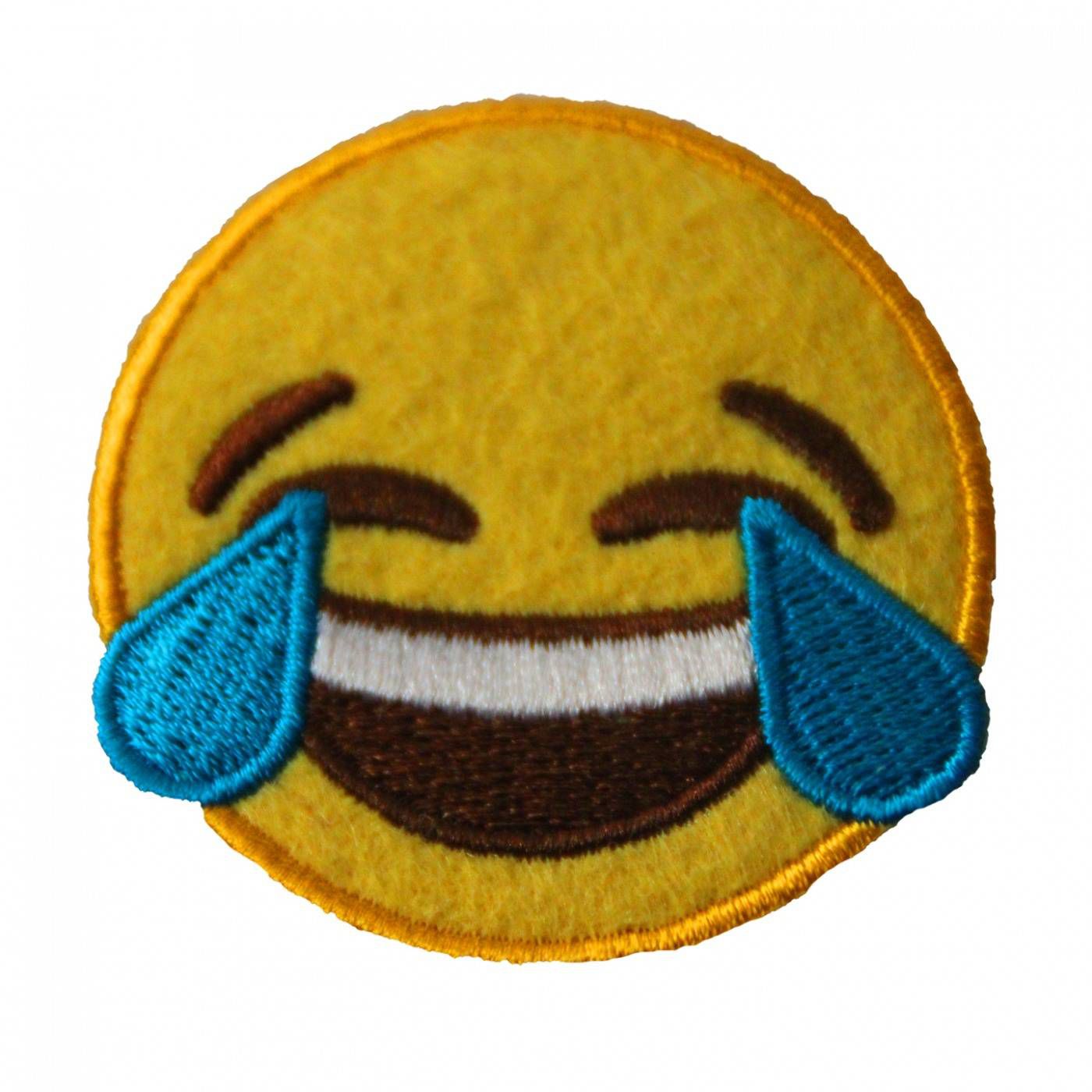 Emoji embleem huilen van het lachen