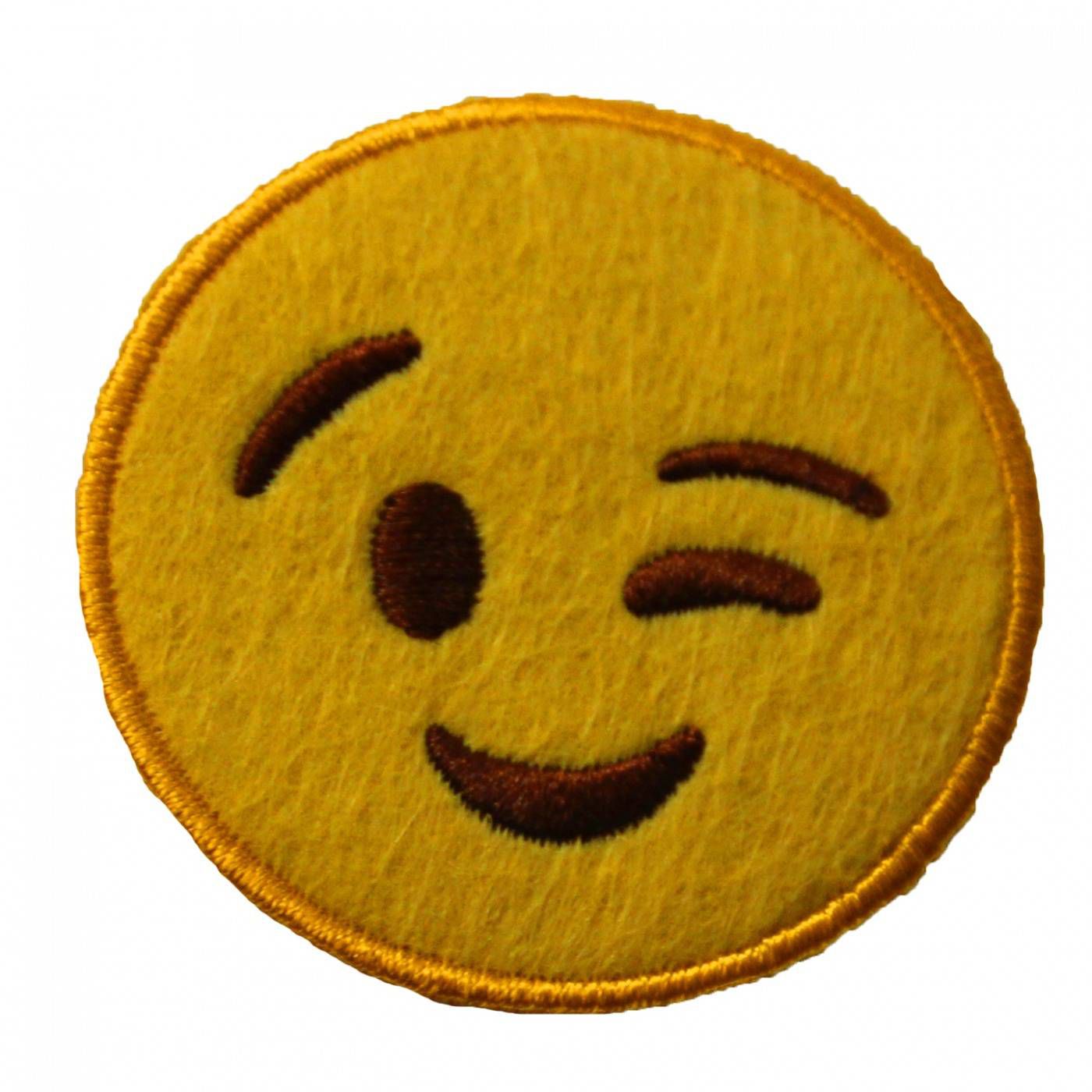 Emoji embleem knipoog