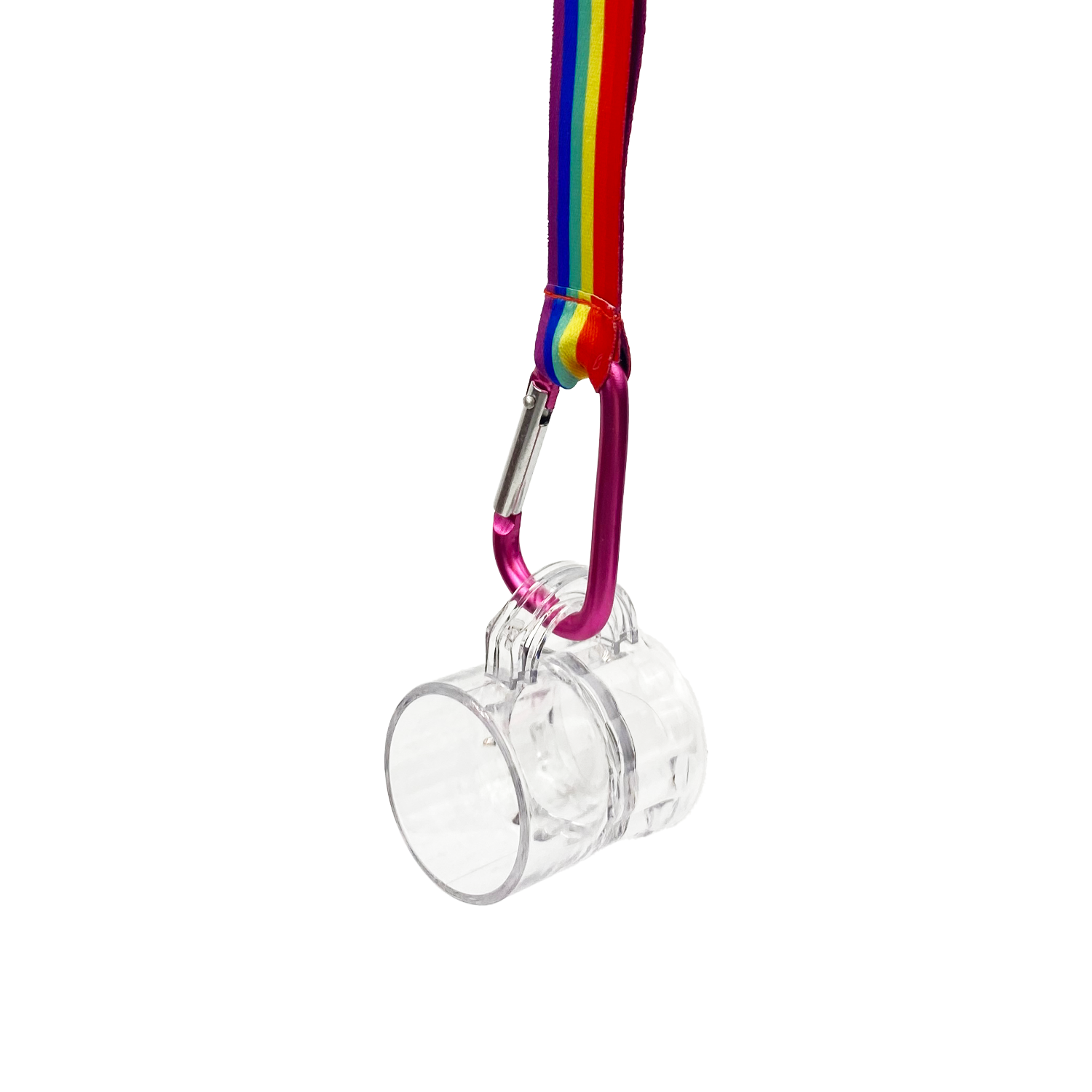 Regenboog keycord met shotglaasje kopen