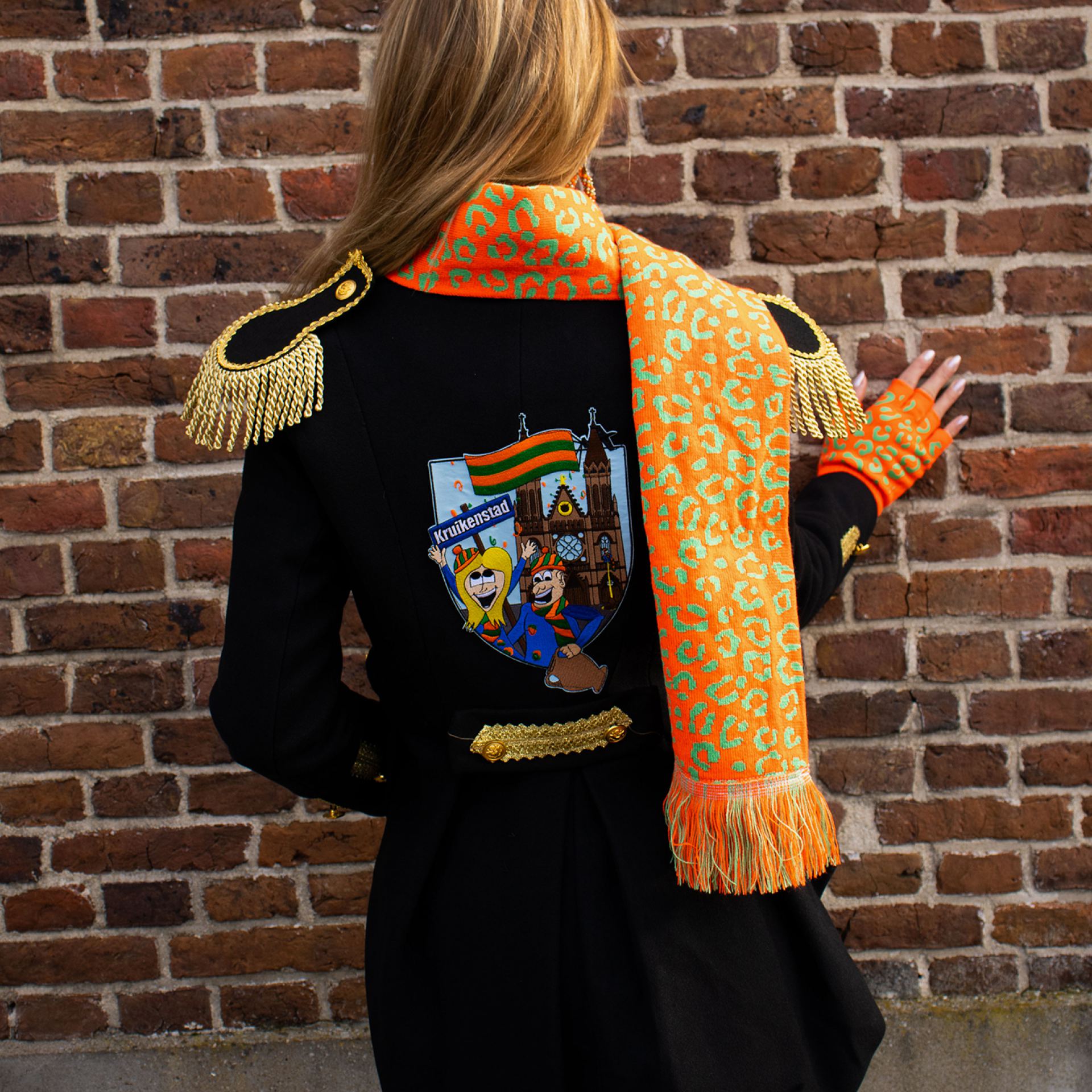 Kruikenstad sjaal panterprint achterkant