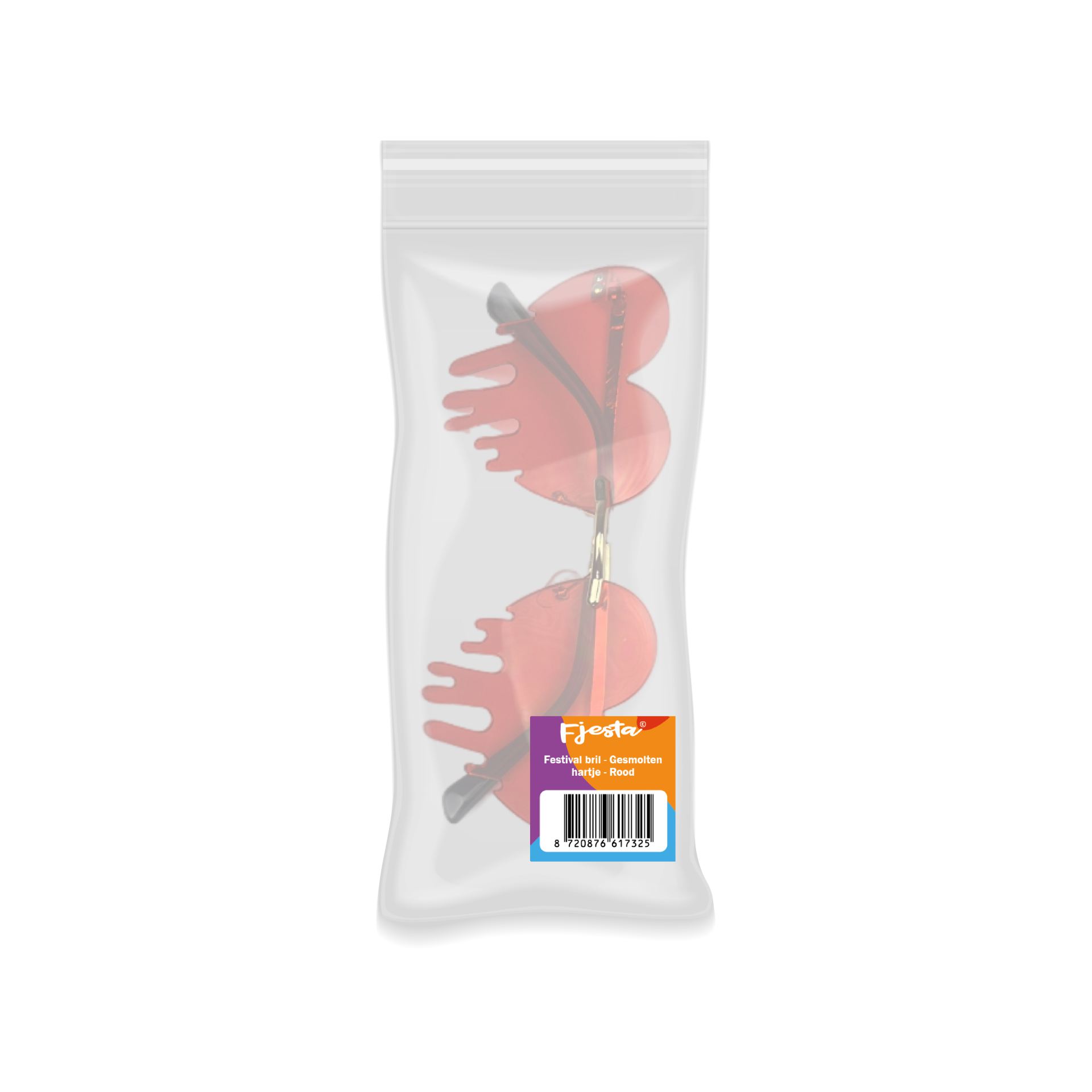 Rave bril gesmolten hartje rood kopen