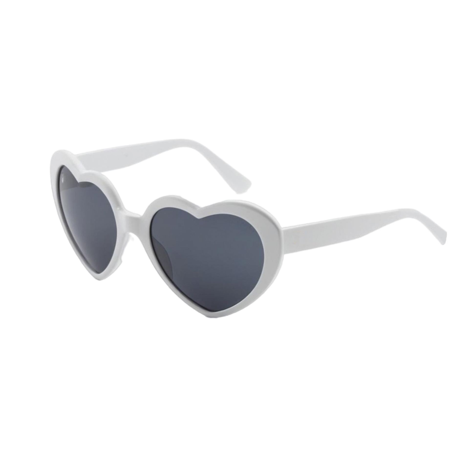 Festival bril hartjes zonnebril 3D effect wit