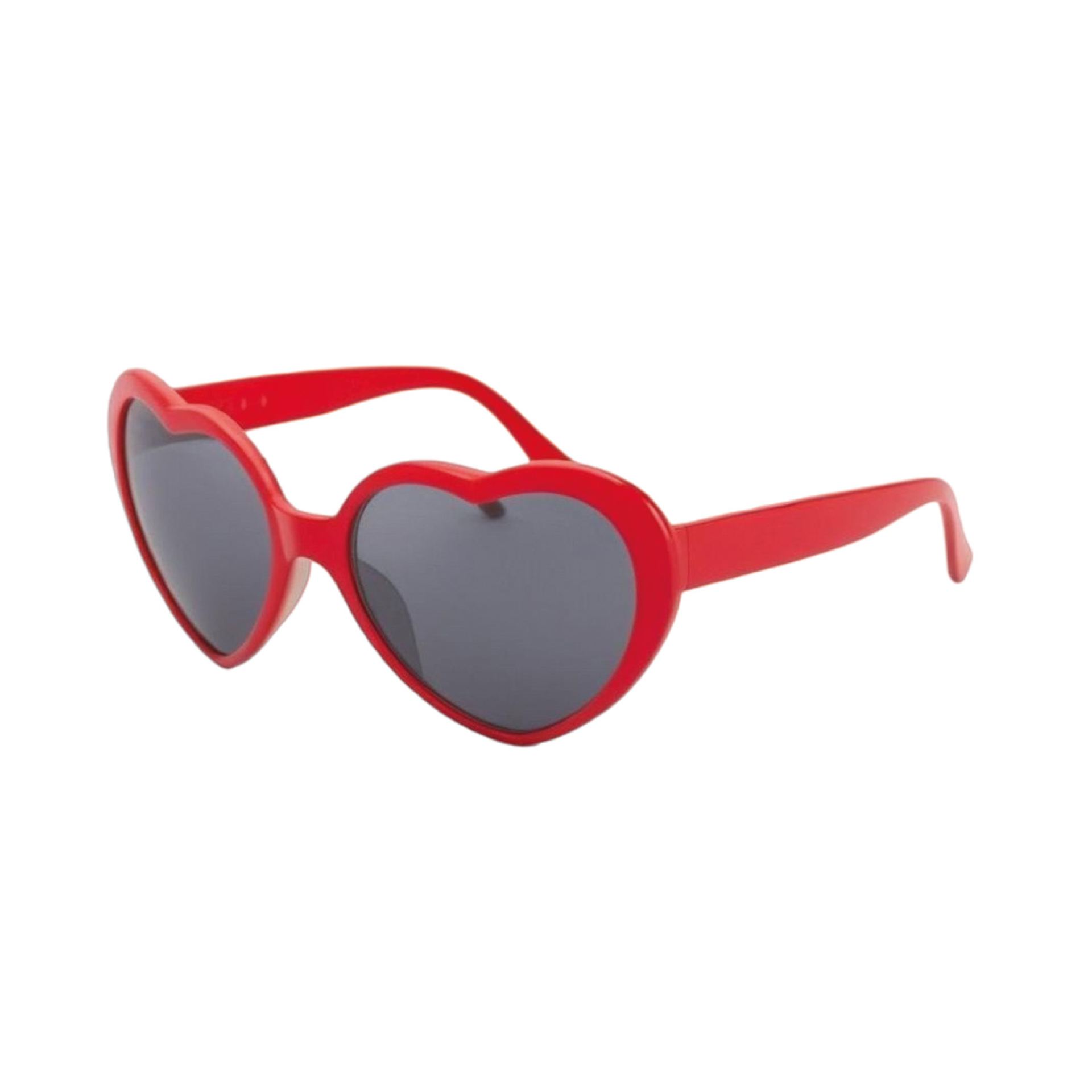 Festival bril hartjes zonnebril 3D effect rood