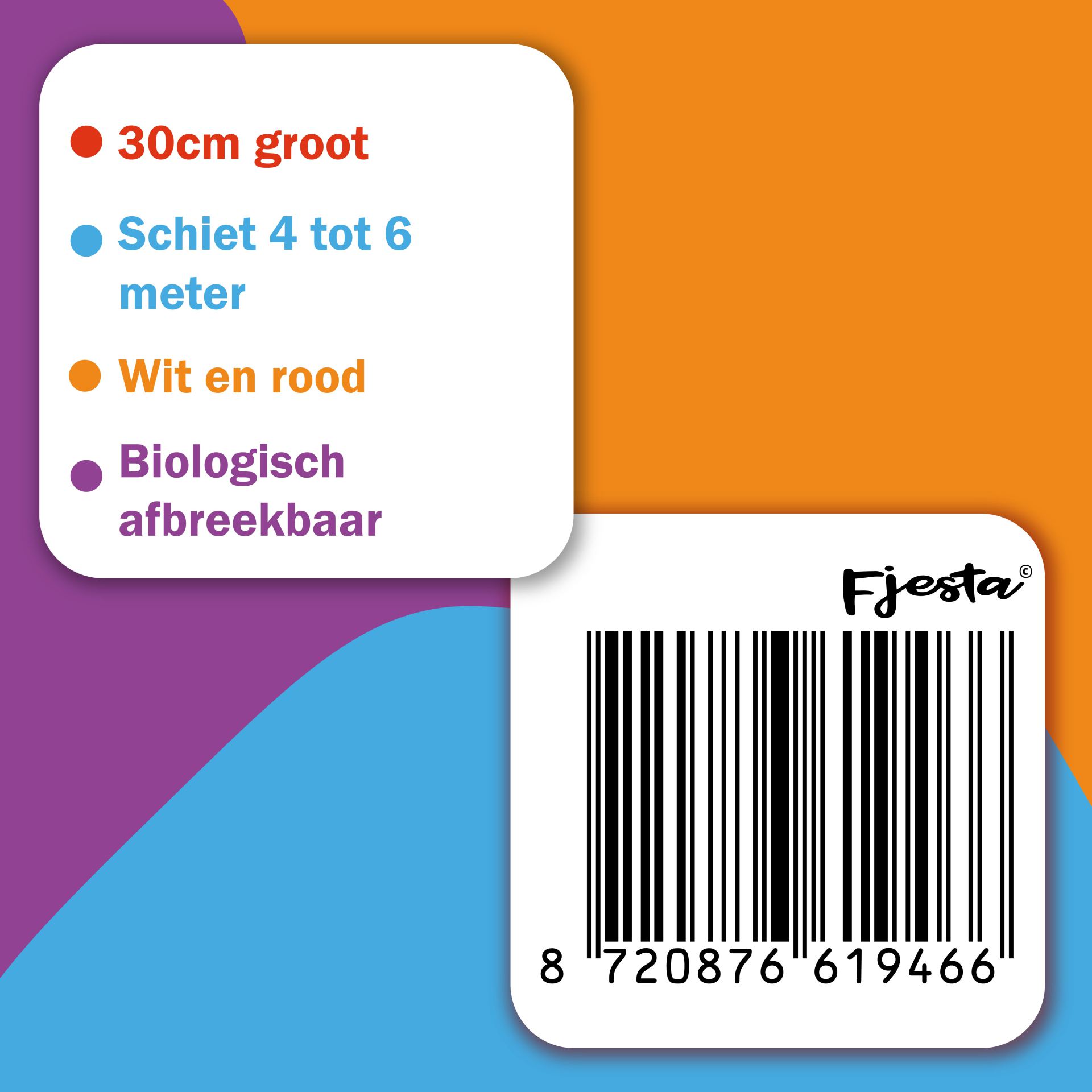 Fjesta confetti kanon 30cm rood wit bestellen