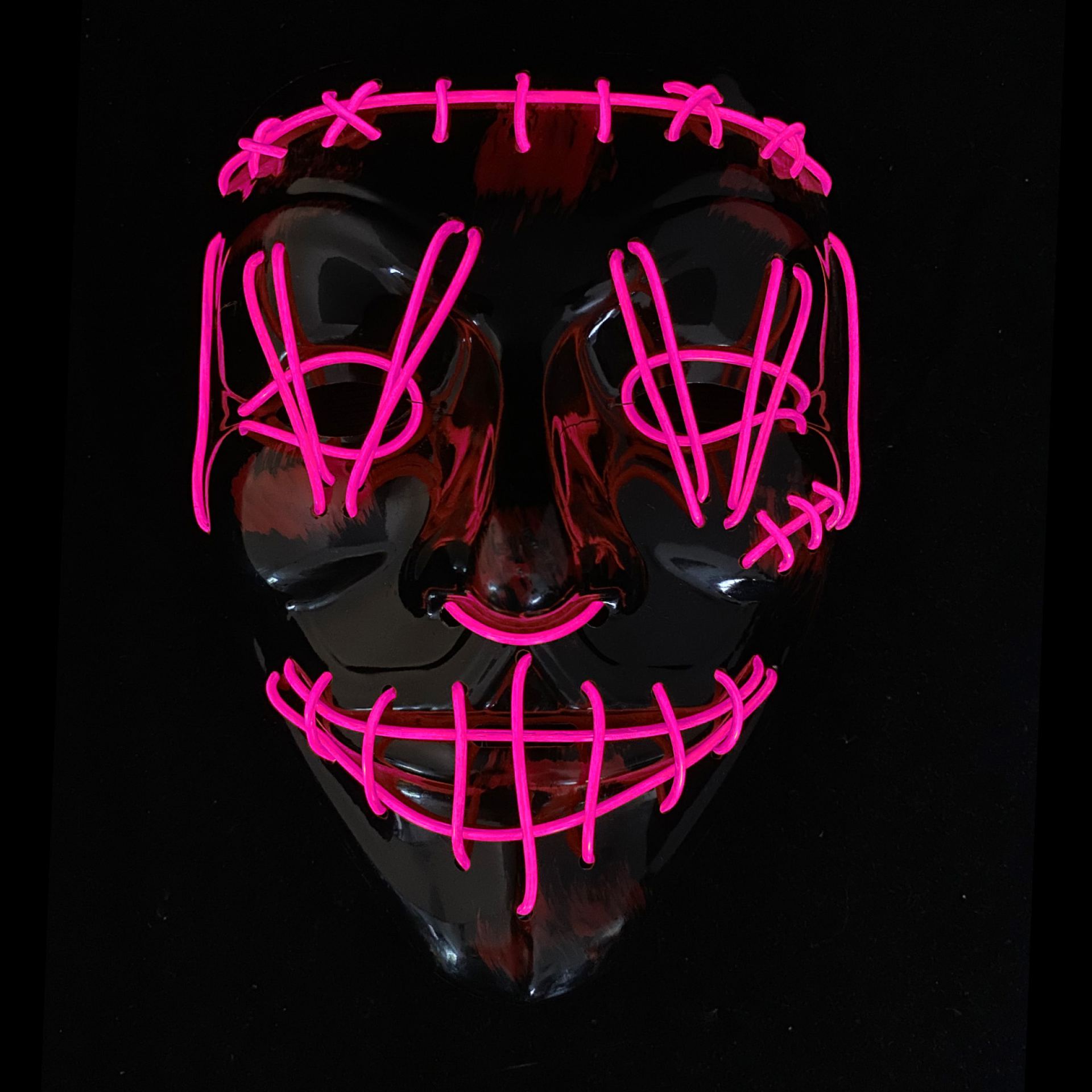 Halloween LED masker the purge roze bestellen
