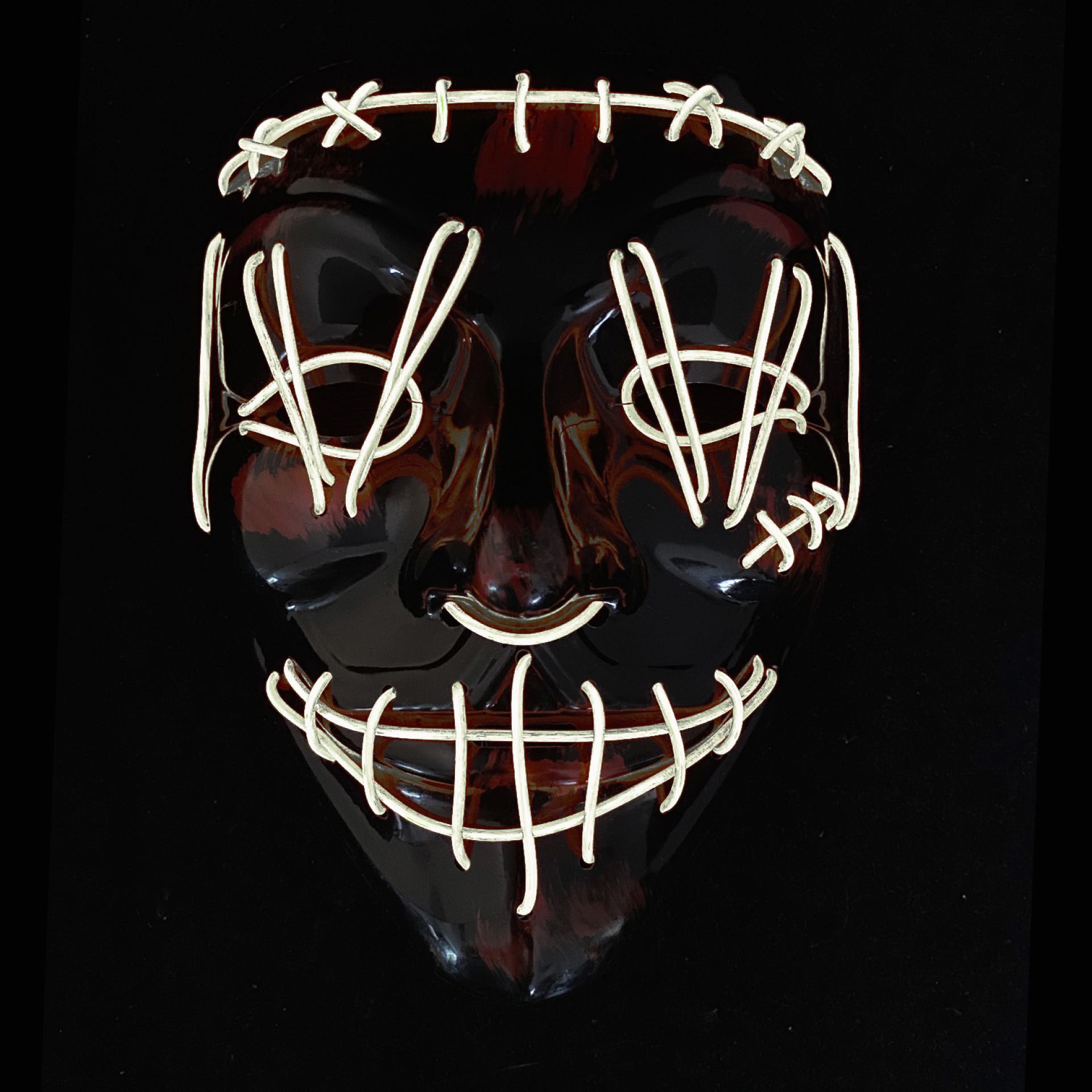 Halloween LED masker the purge wit kopen