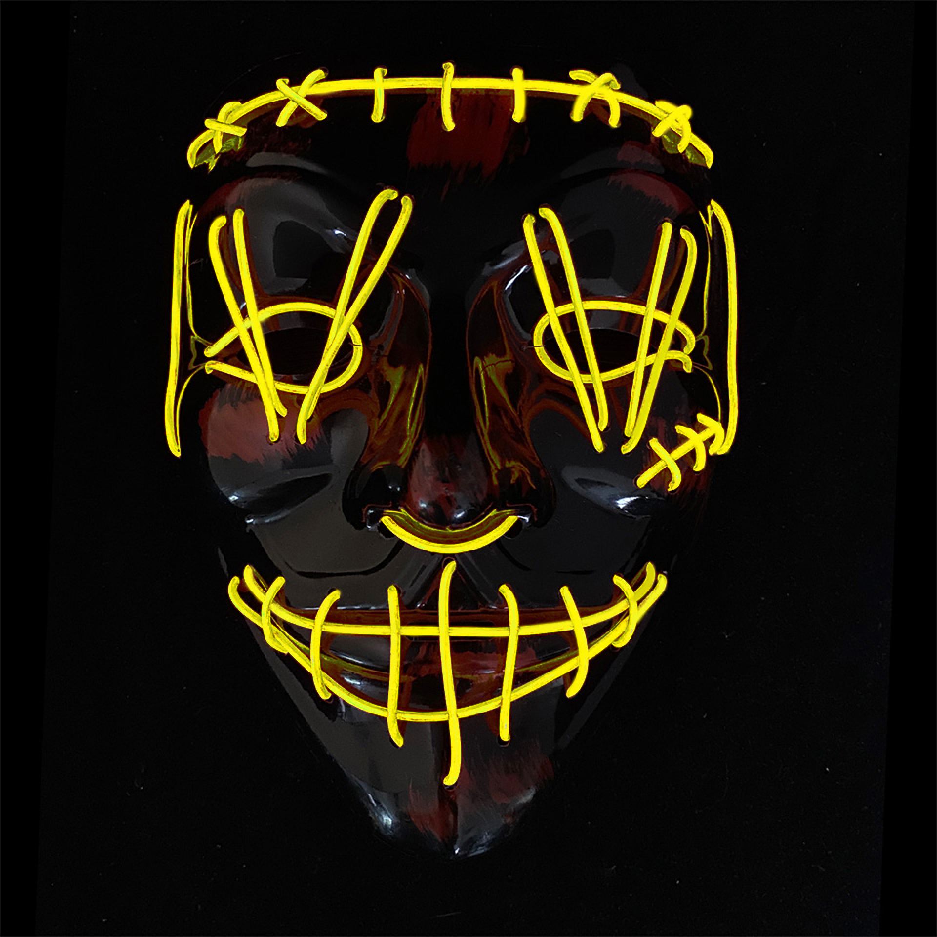 Halloween LED masker the purge geel bestellen