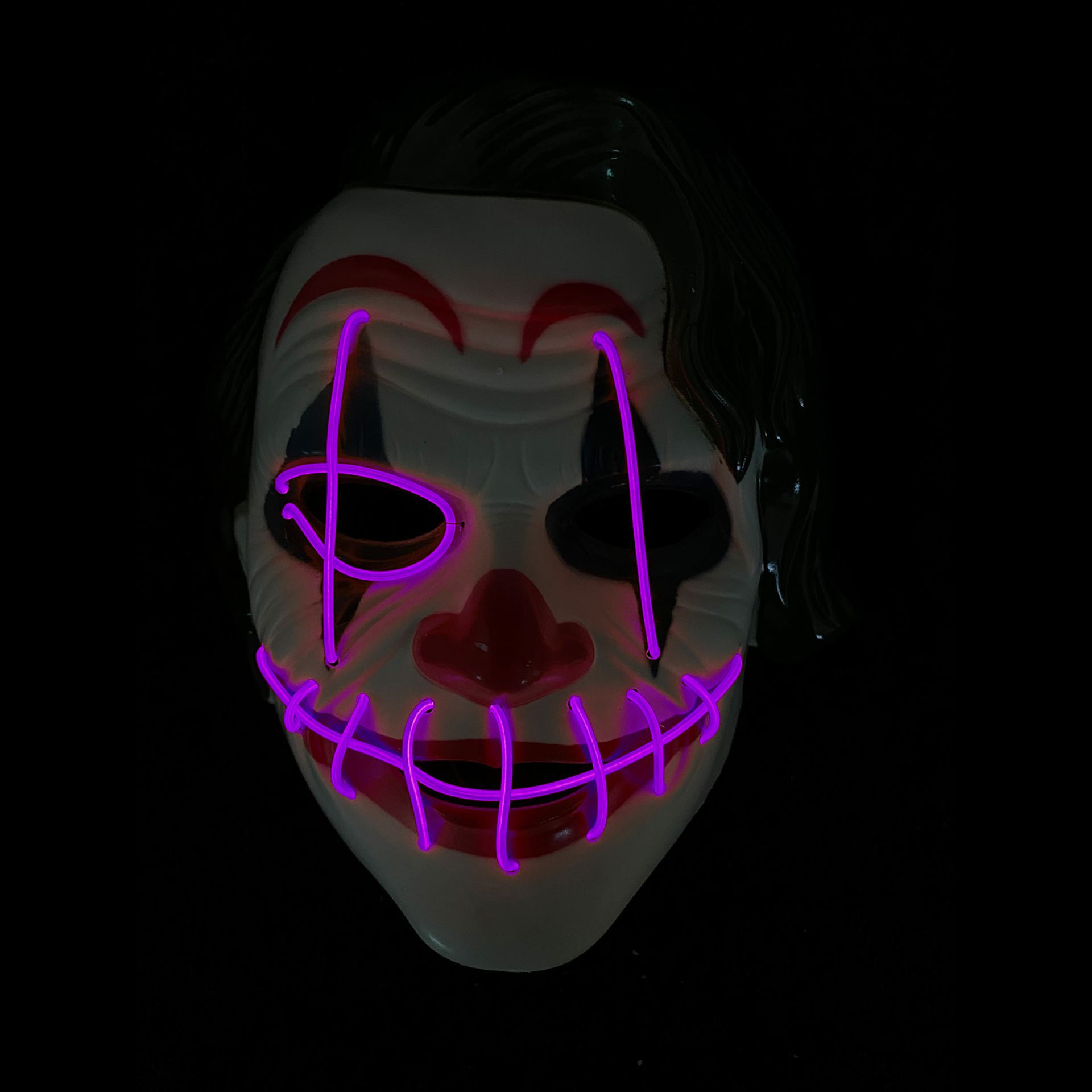 Halloween masker the joker led paars bestellen