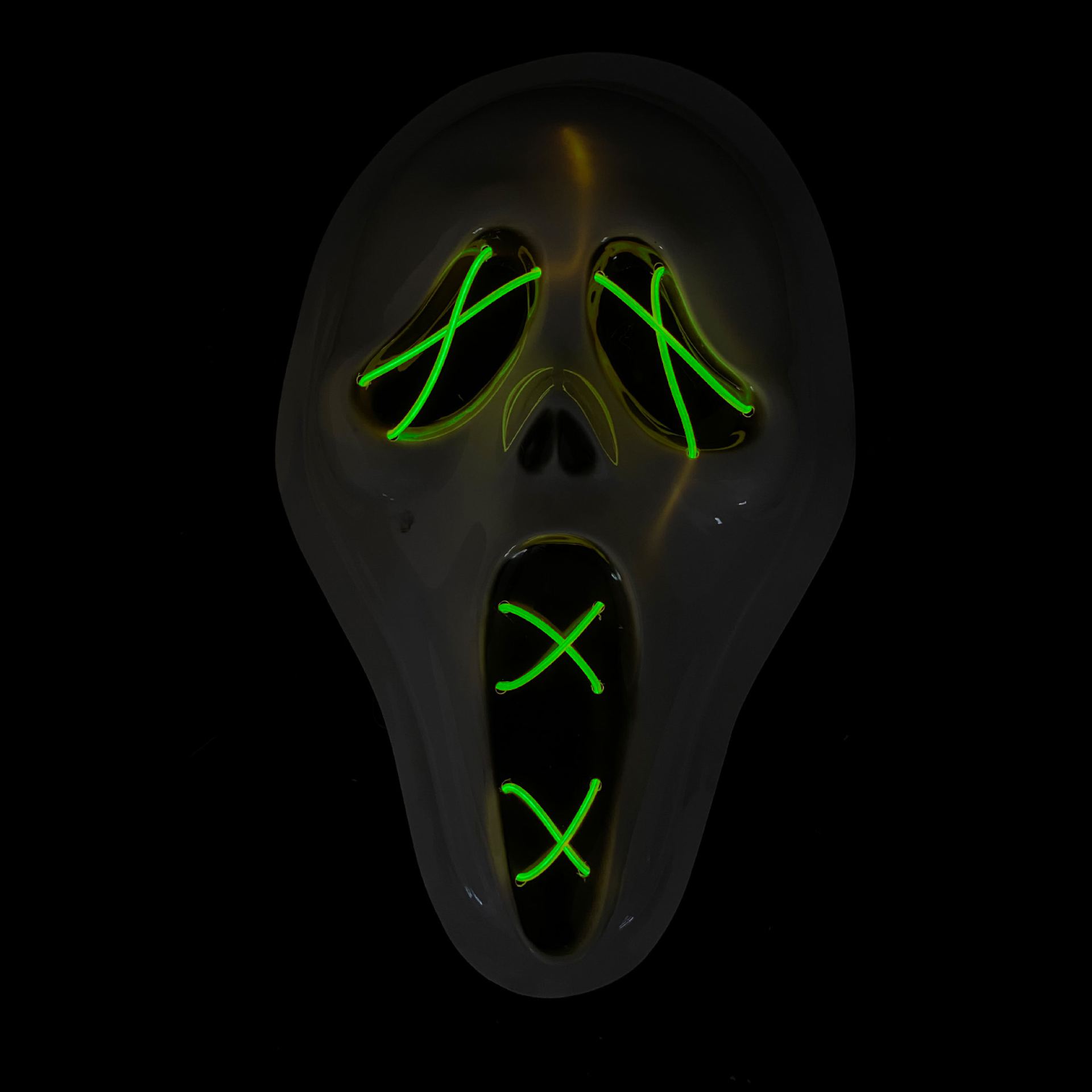 Halloween LED masker scream groen kopen