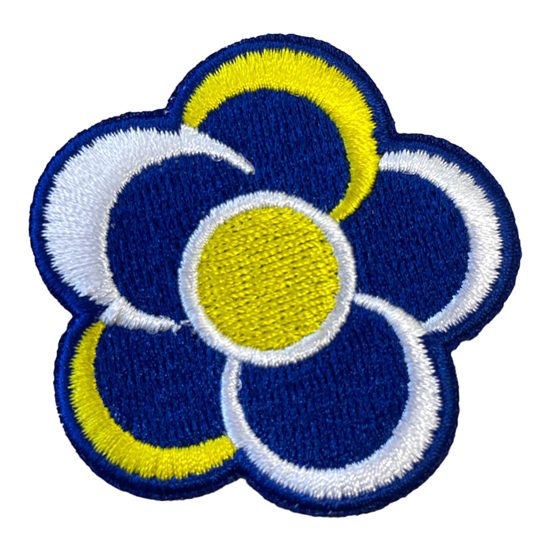 Blauw - geel embleem bloem
