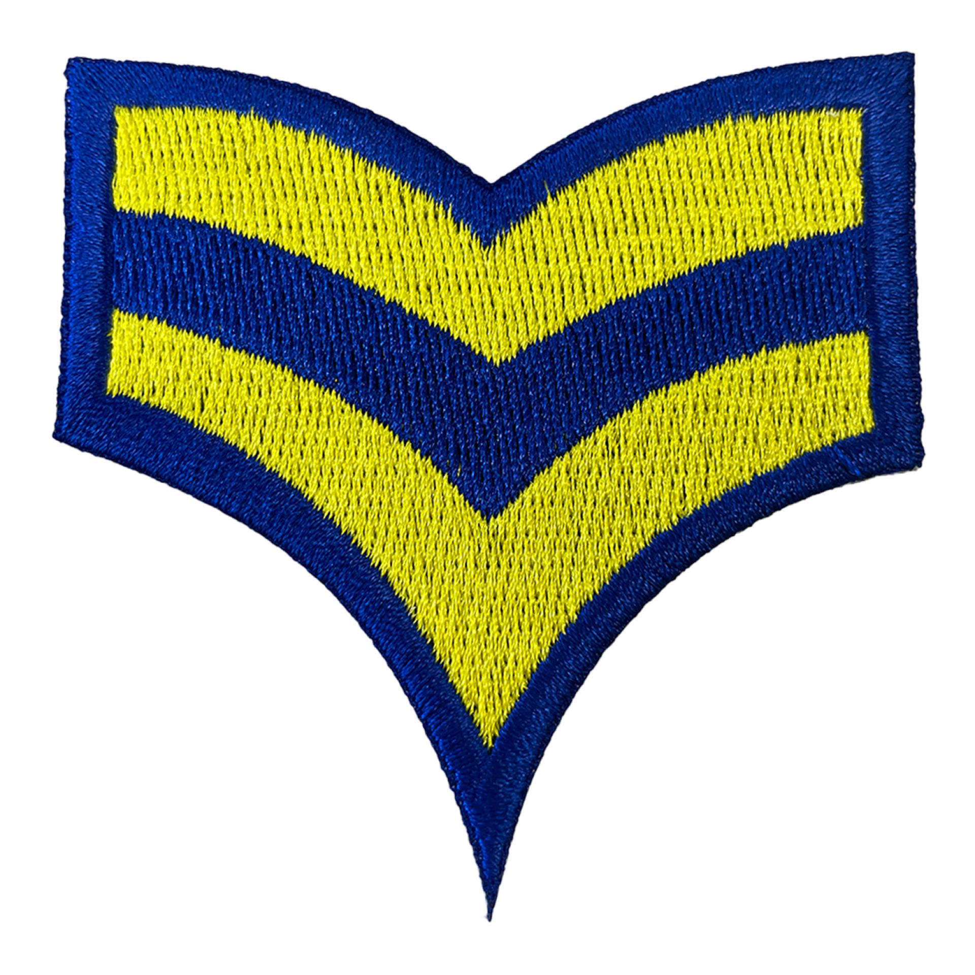 Blauw - geel embleem rangstrepen