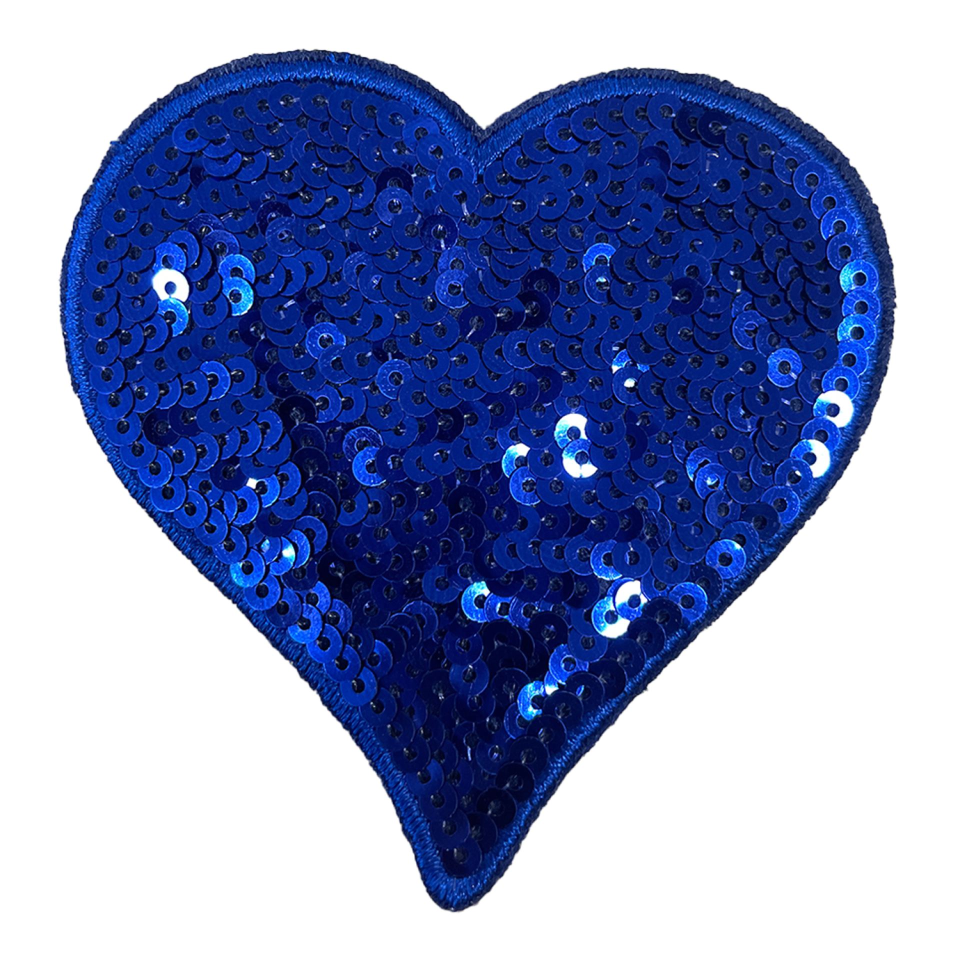 Blauw geel embleem hartje met pailletten blauw