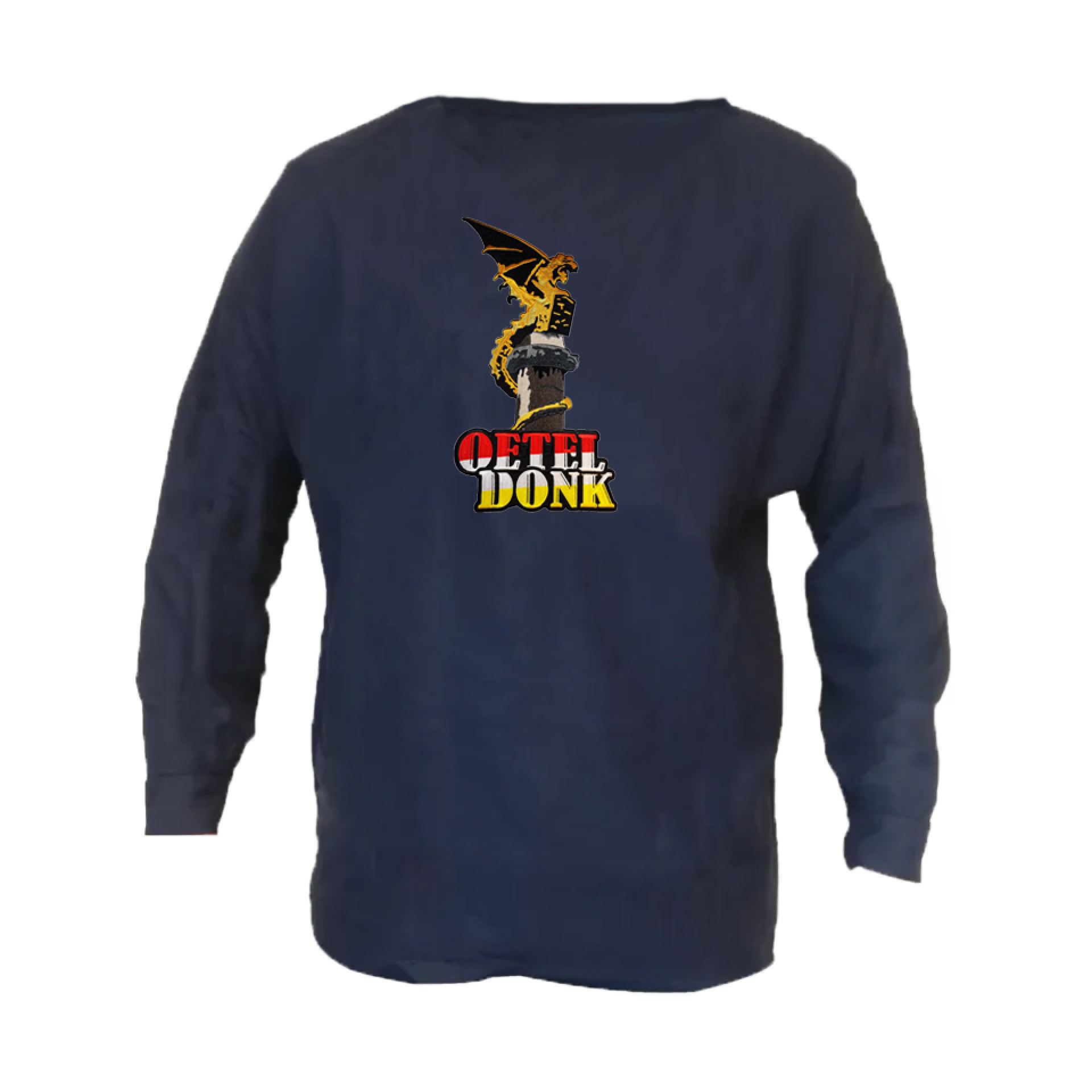 blauw Oeteldonk boerenkiel met emblemen