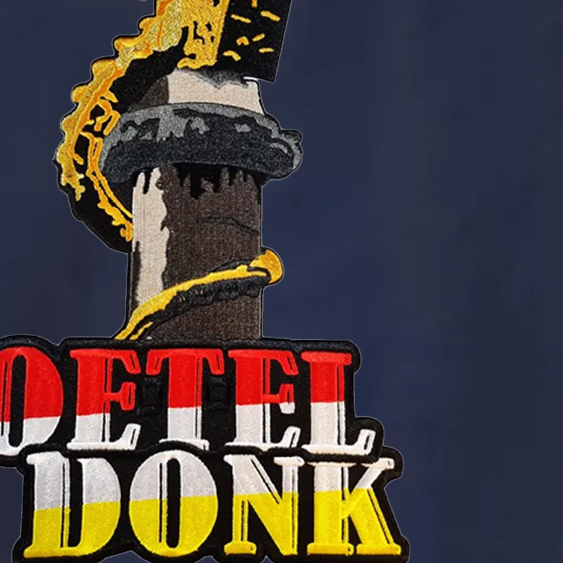 Oeteldonk boerenkiel met emblemen blauw