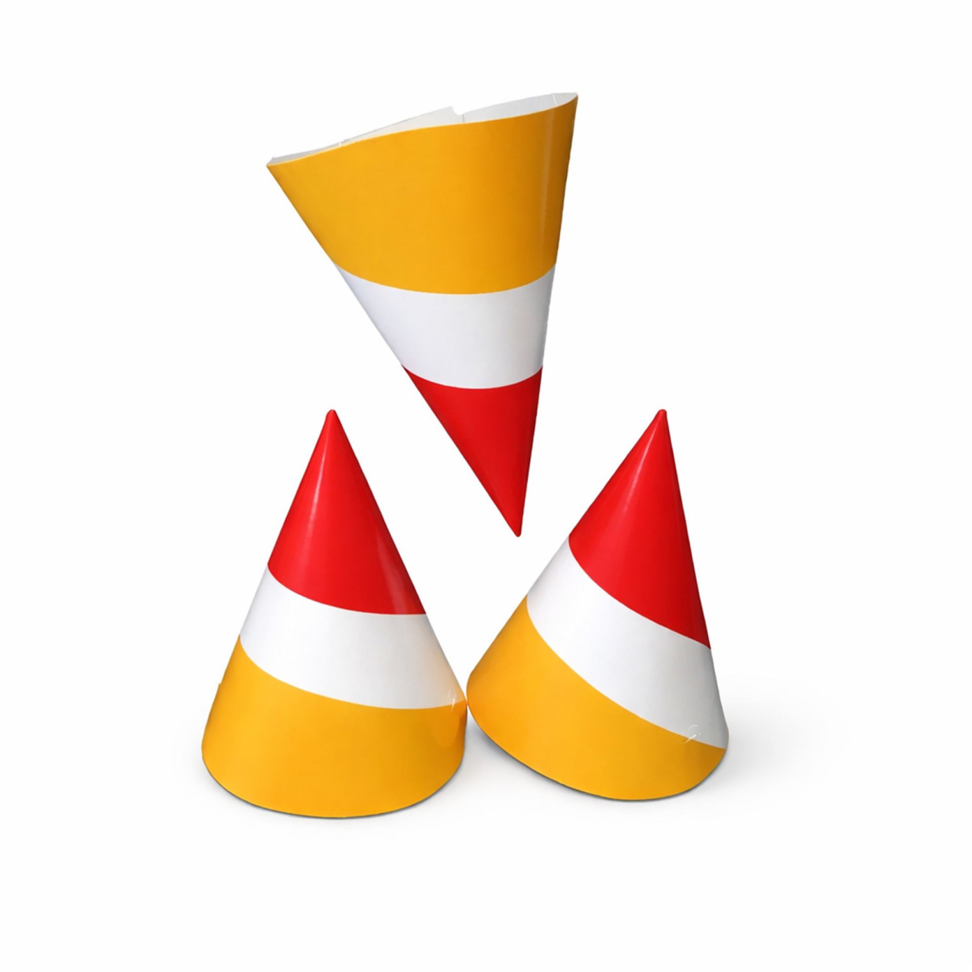 Feesthoedjes rood wit geel