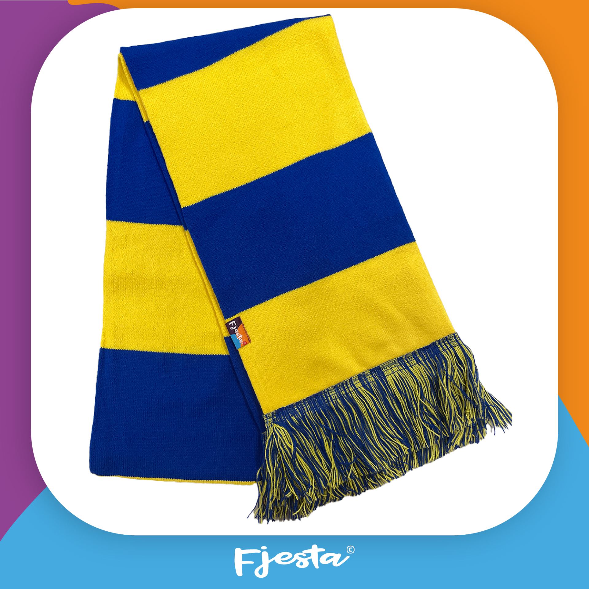 Blauw geel sjaal bestellen
