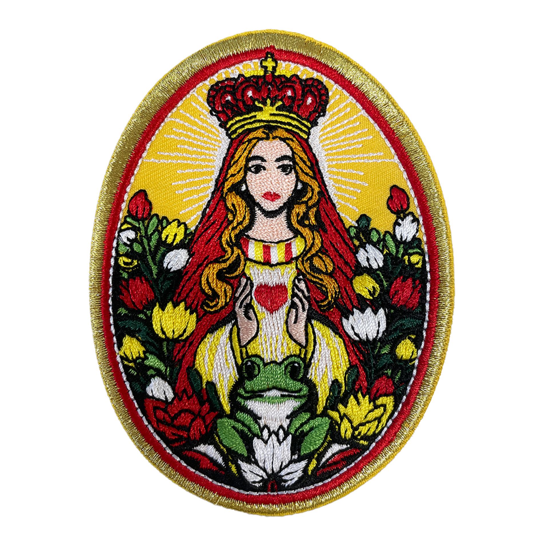 Oeteldonk embleem - maria met bloemen