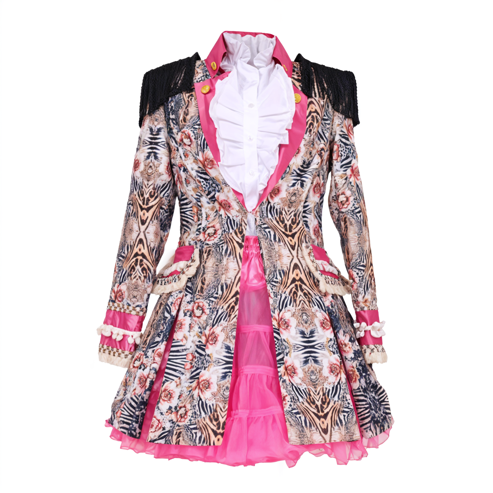 Carnavalsjas dames zebraprint/ tijgerprint