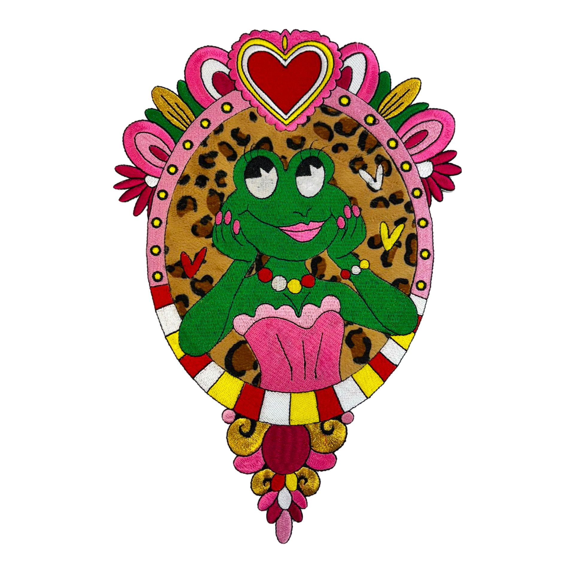 Oeteldonk embleem Rugembleem kikker met make-up