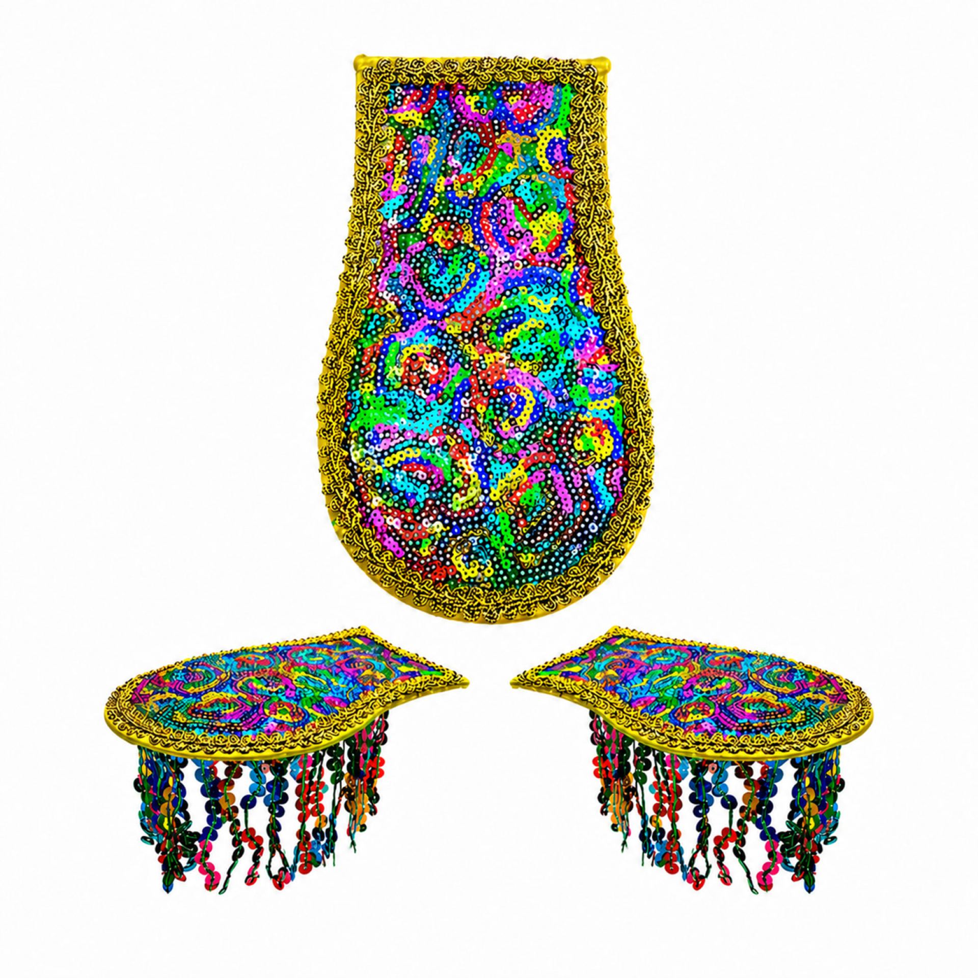 Epauletten pailletten Regenboog