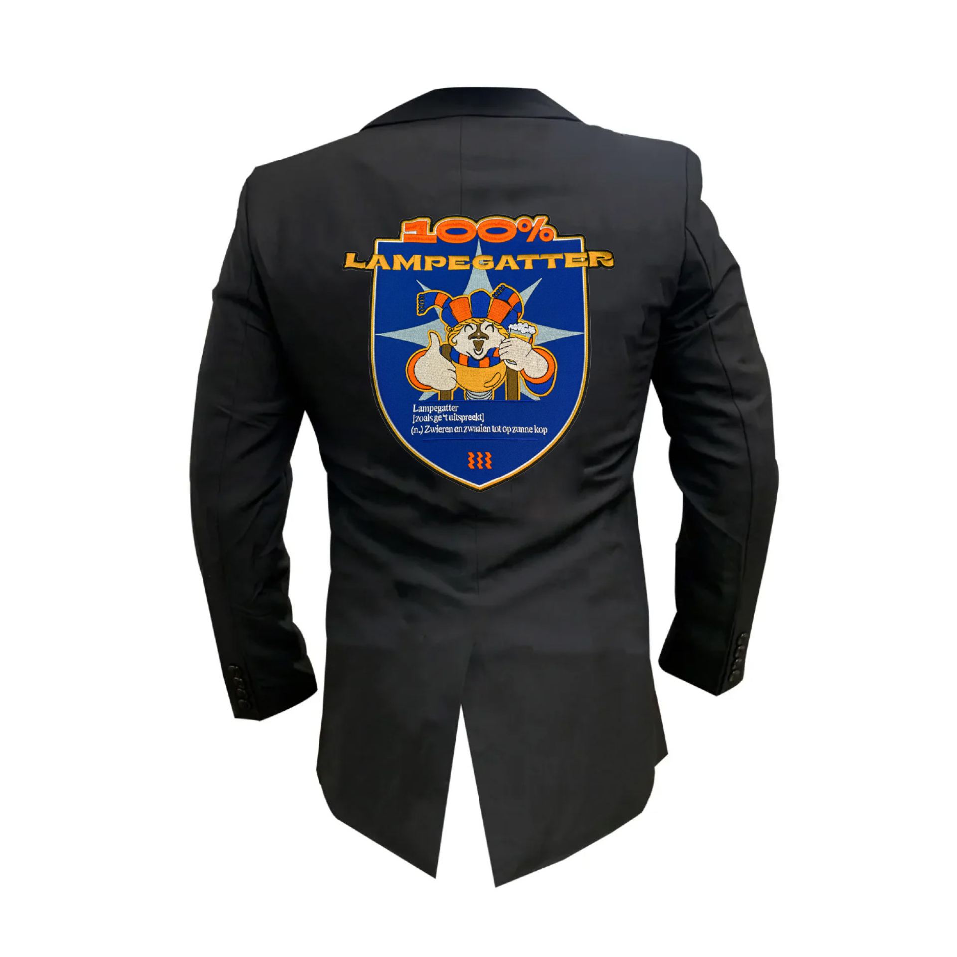 Lampegat jasje met emblemen heren kopen