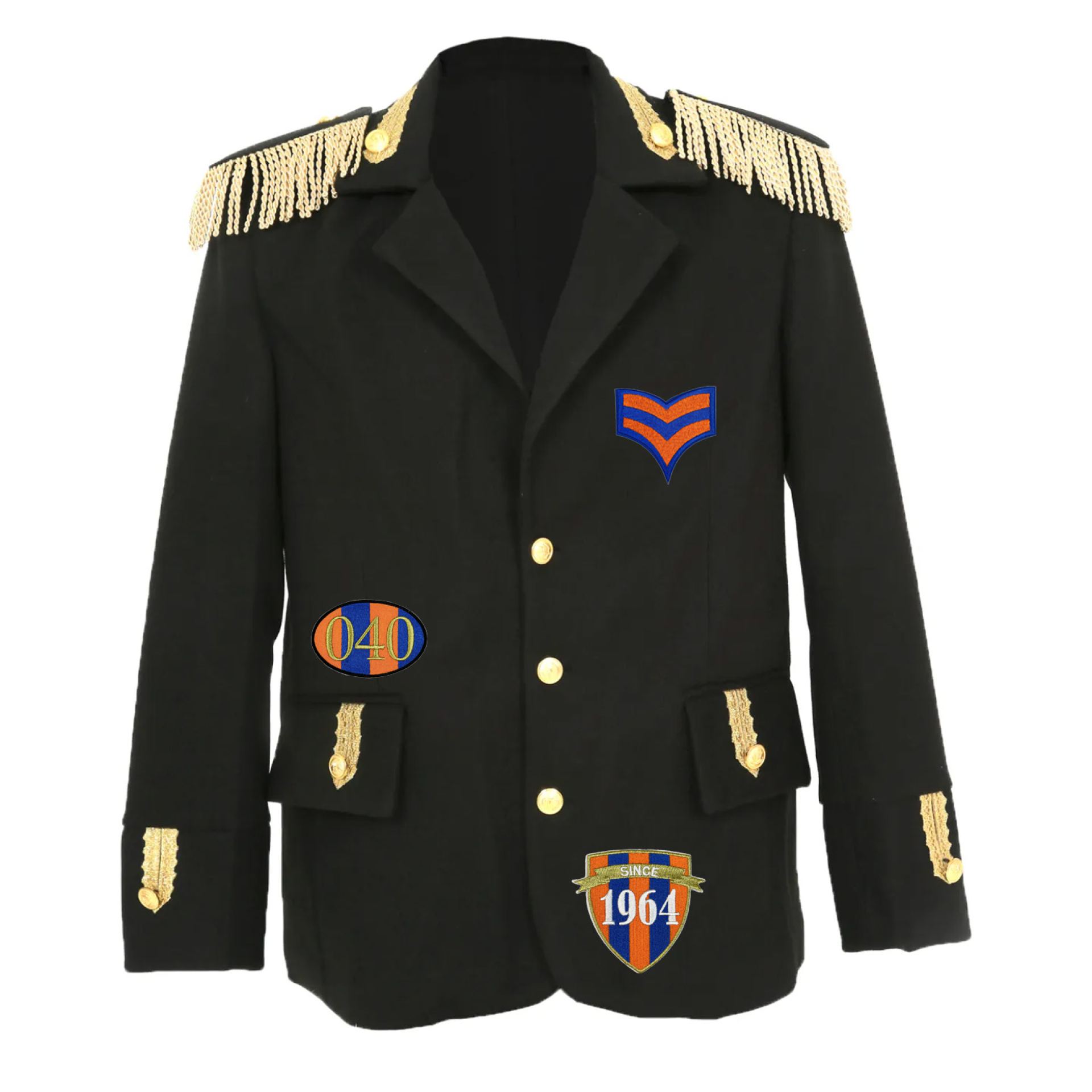 Lampegat jasje met emblemen luxe heren