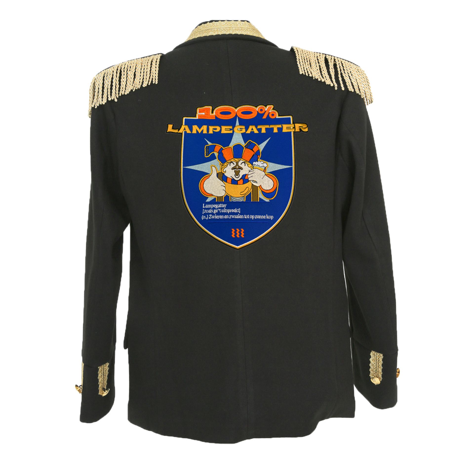 Lampegat jasje met emblemen heren luxe