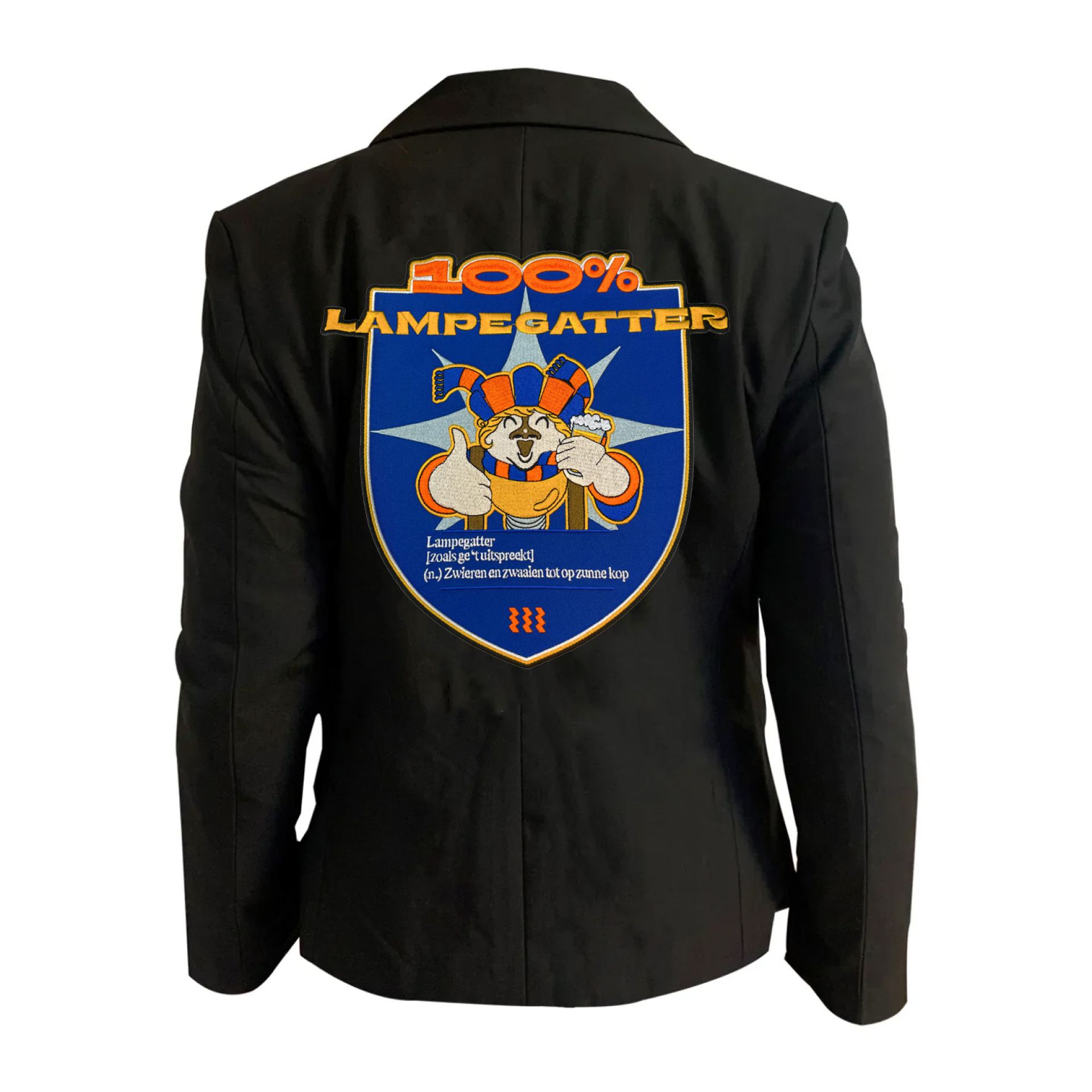 Lampegat jasje met emblemen dames kopen