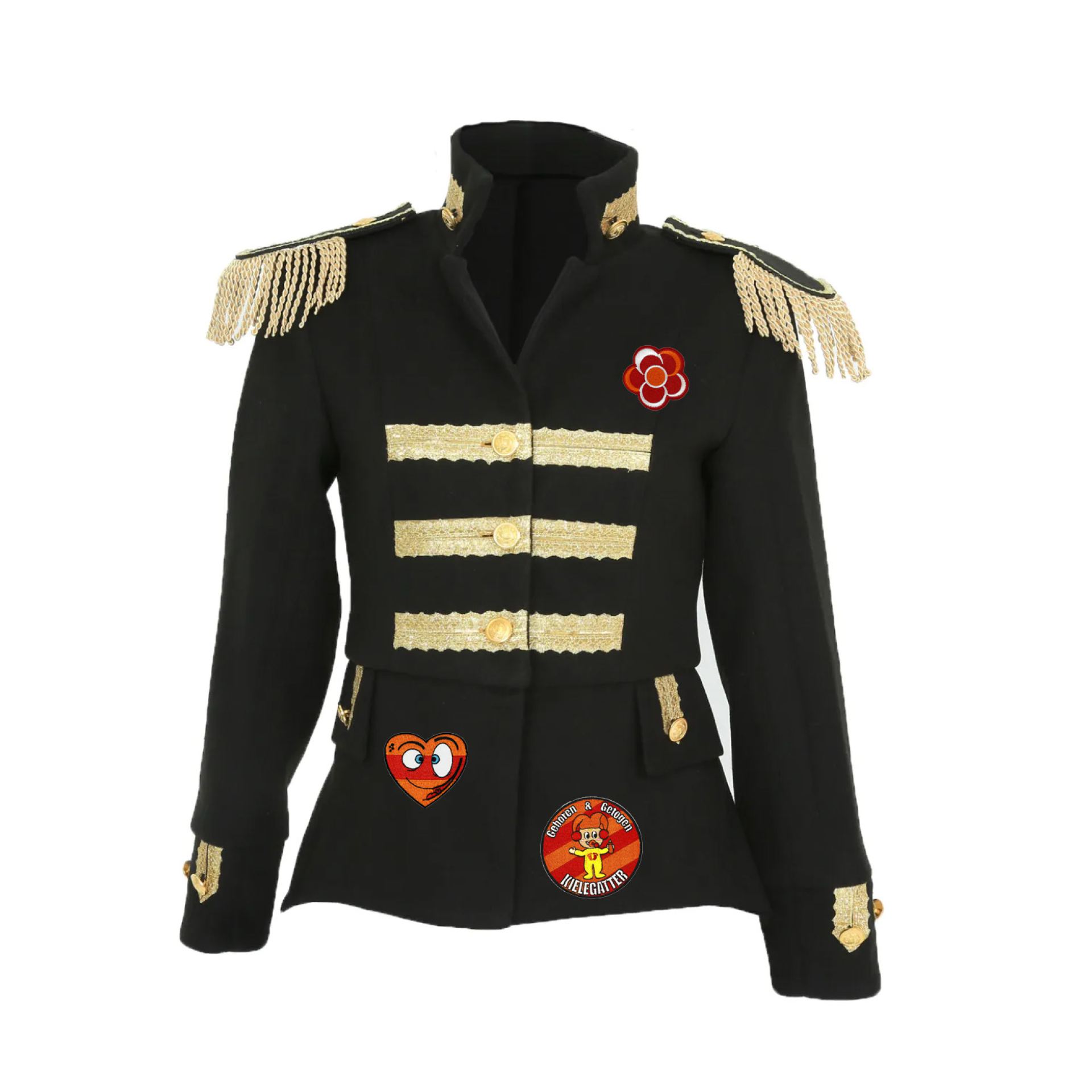 Kielegat jasje met emblemen luxe dames