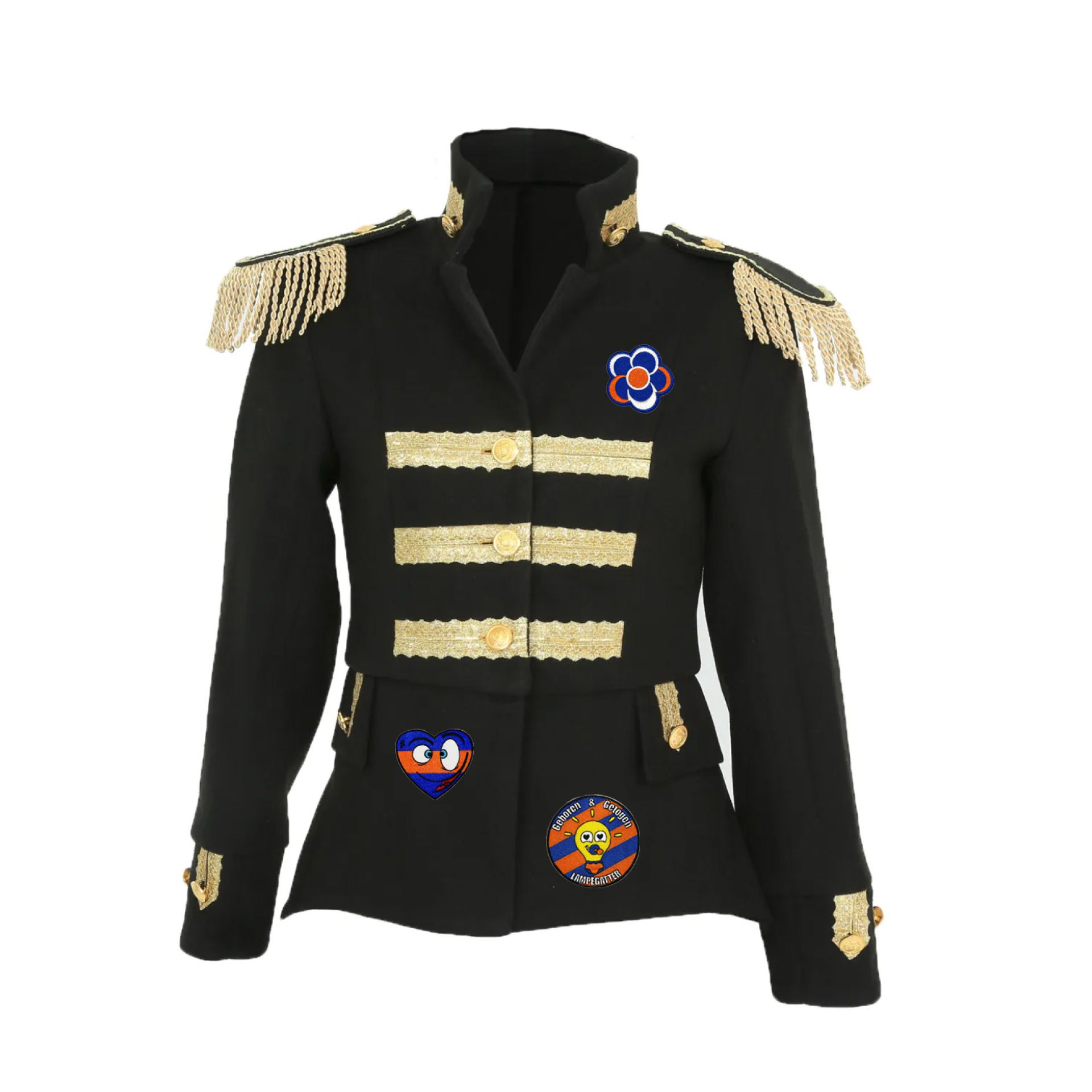 Lampegat jasje met emblemen luxe dames