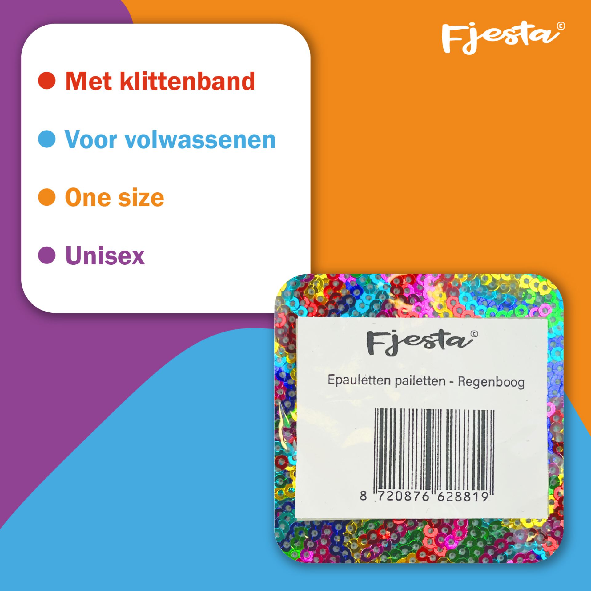 Epaletten pailetten regenboog online