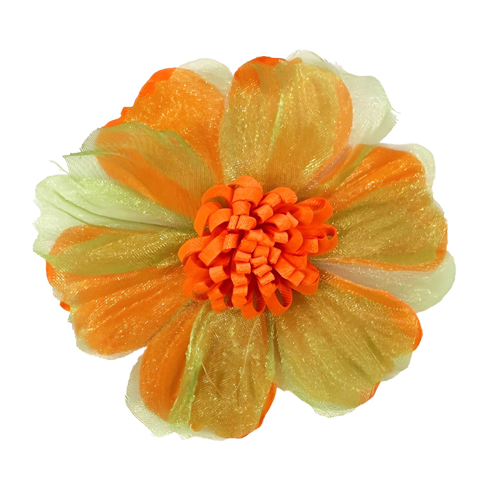 Kruikenstad speld bloem oranje