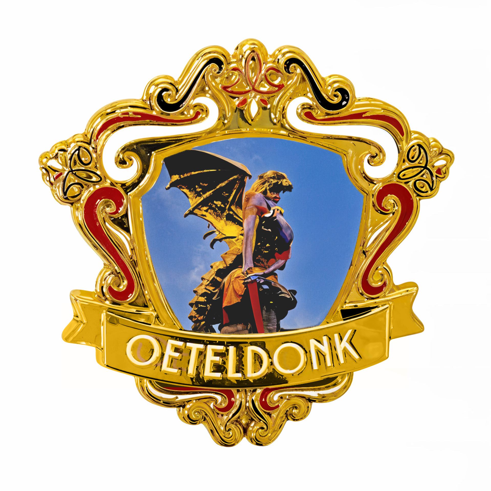 Oeteldonk pin spiegellijst draak