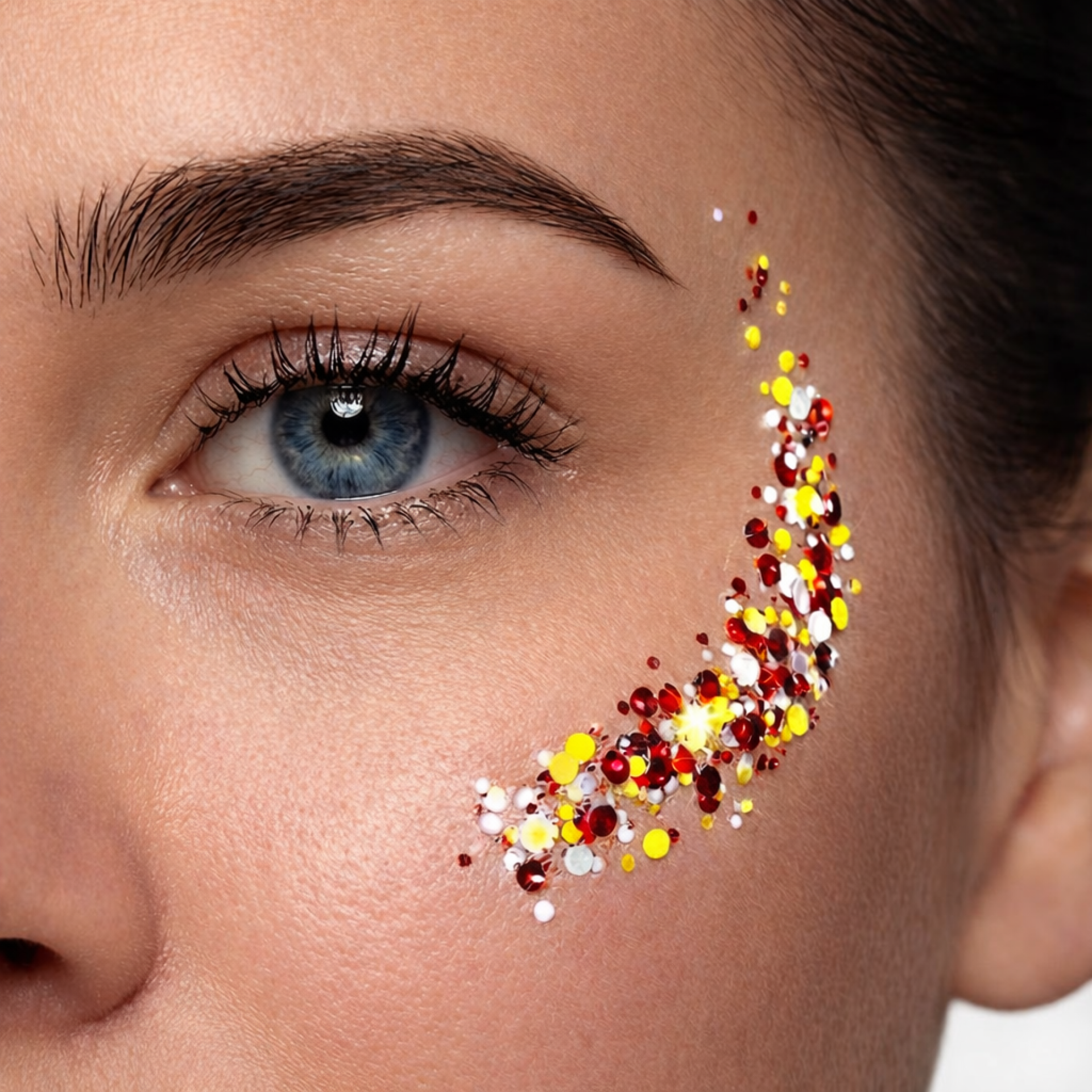 Oeteldonk gezichtsglitter voorbeeld