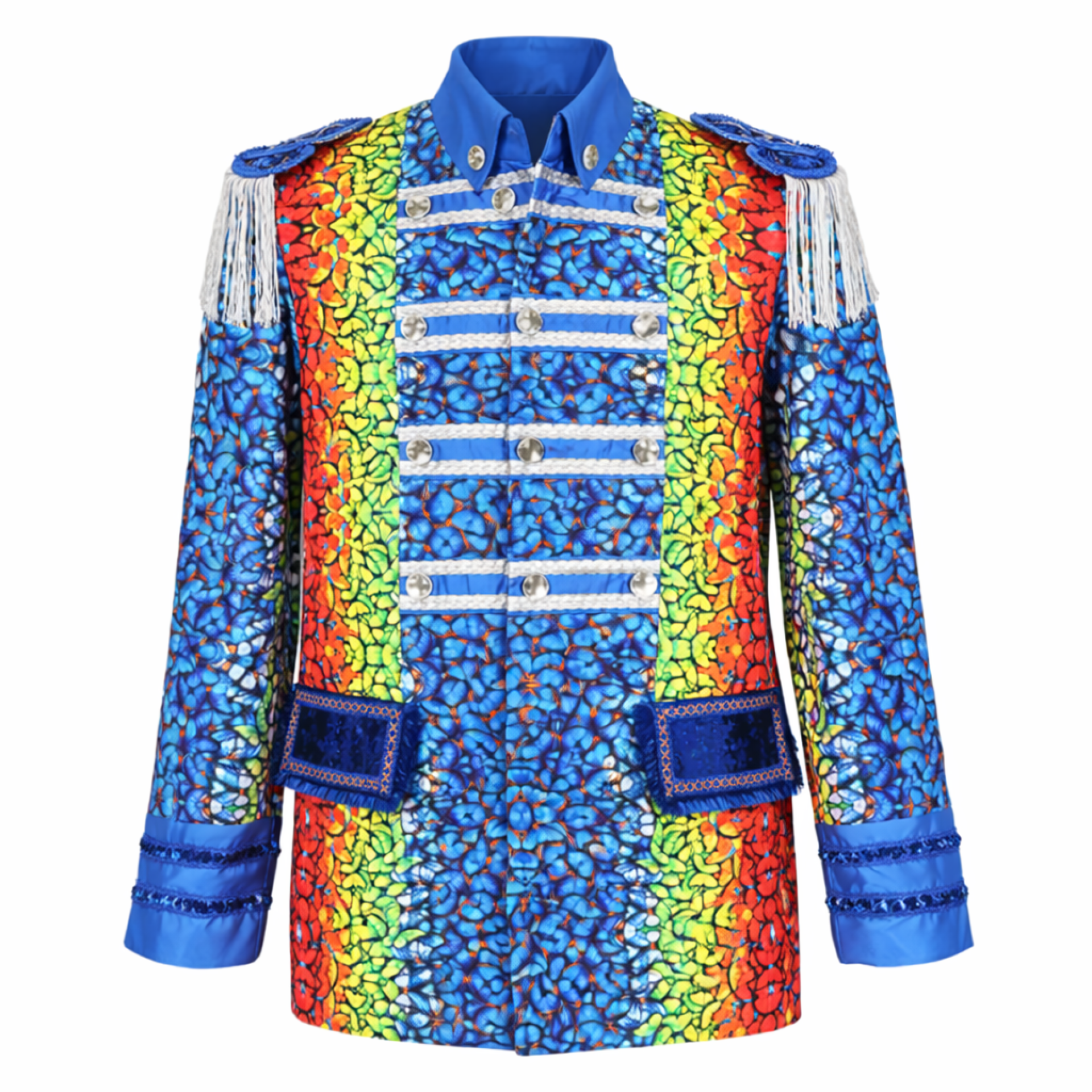 Carnavalsjas heren Vlinder blauw