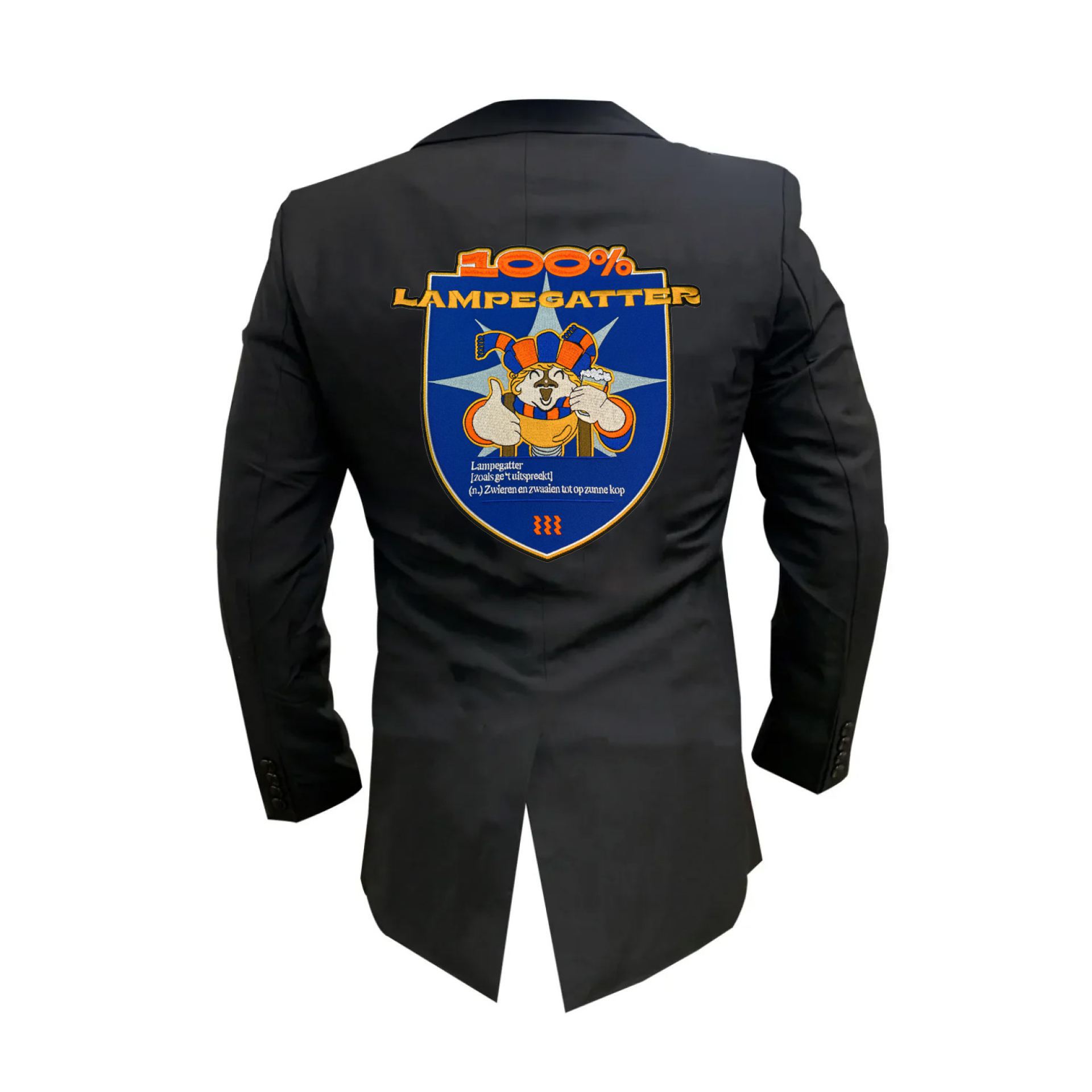 Lampegat jasje met emblemen heren kopen