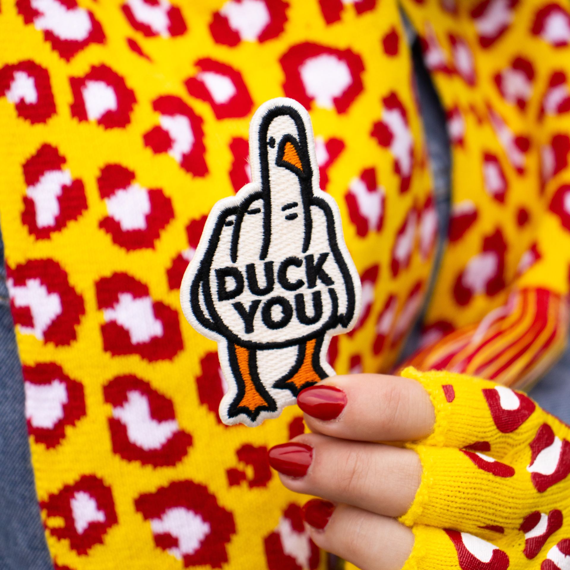 Oeteldonk embleem duck you close up