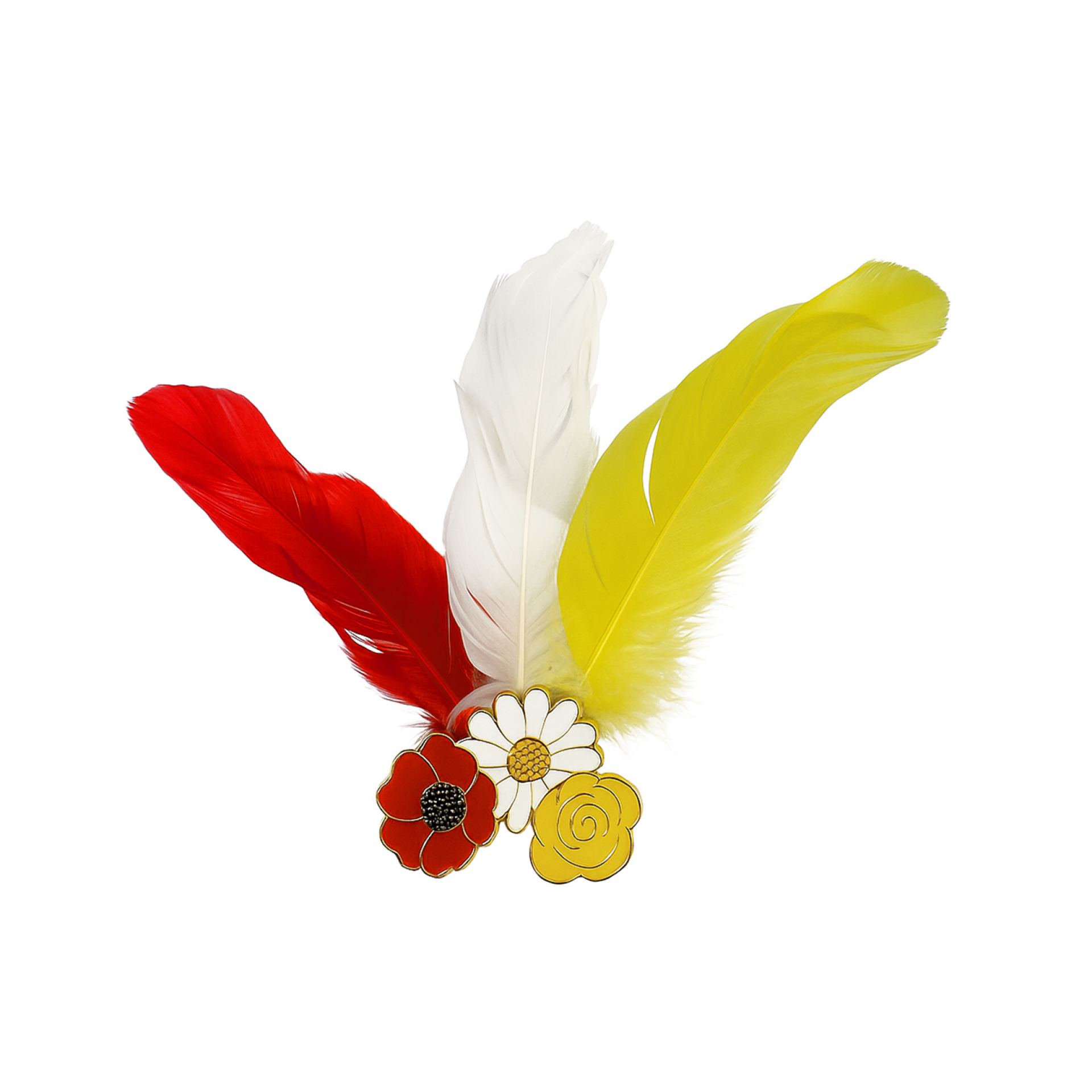 Oeteldonk pin bloemen met veren