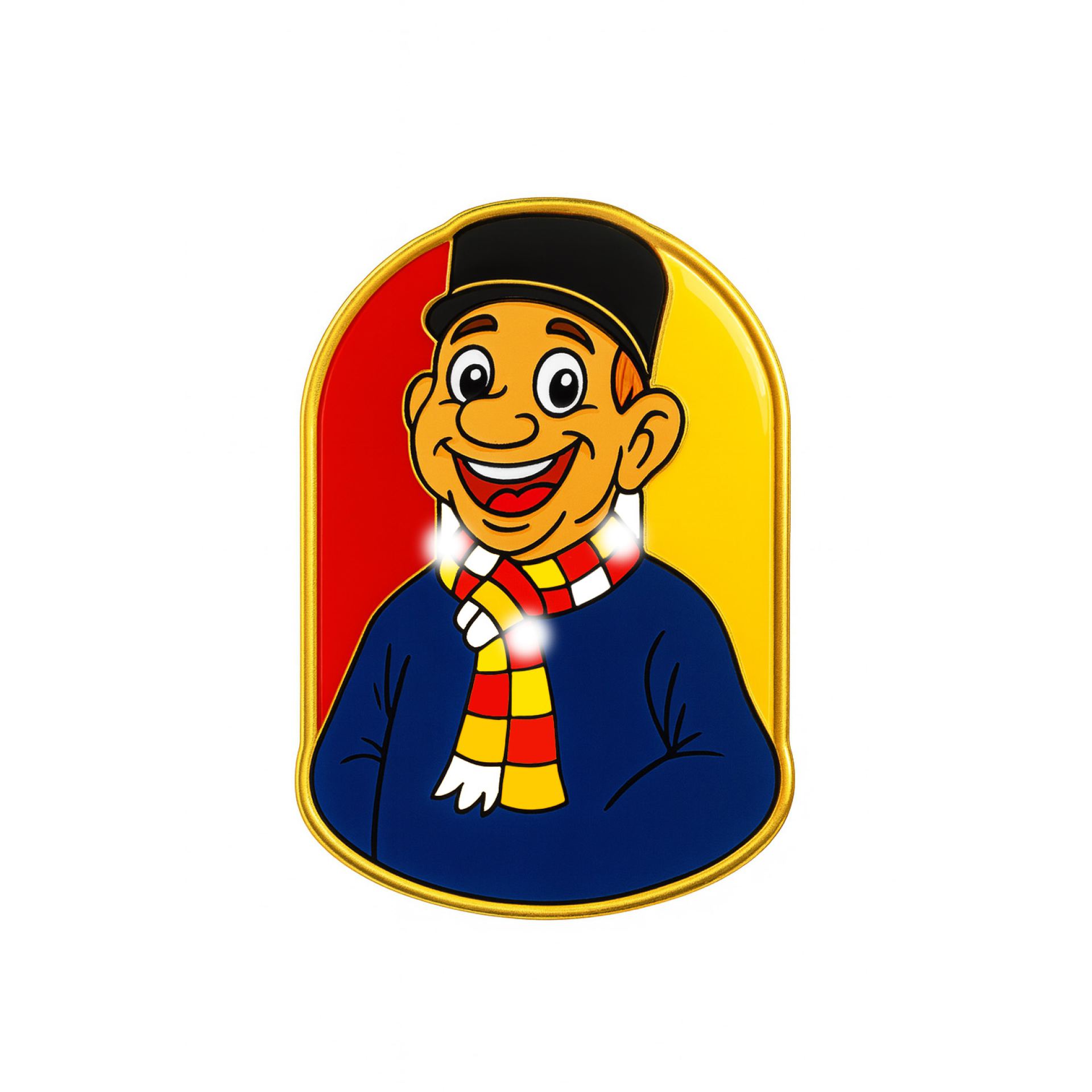 Oeteldonk pin Knillis met LED aan