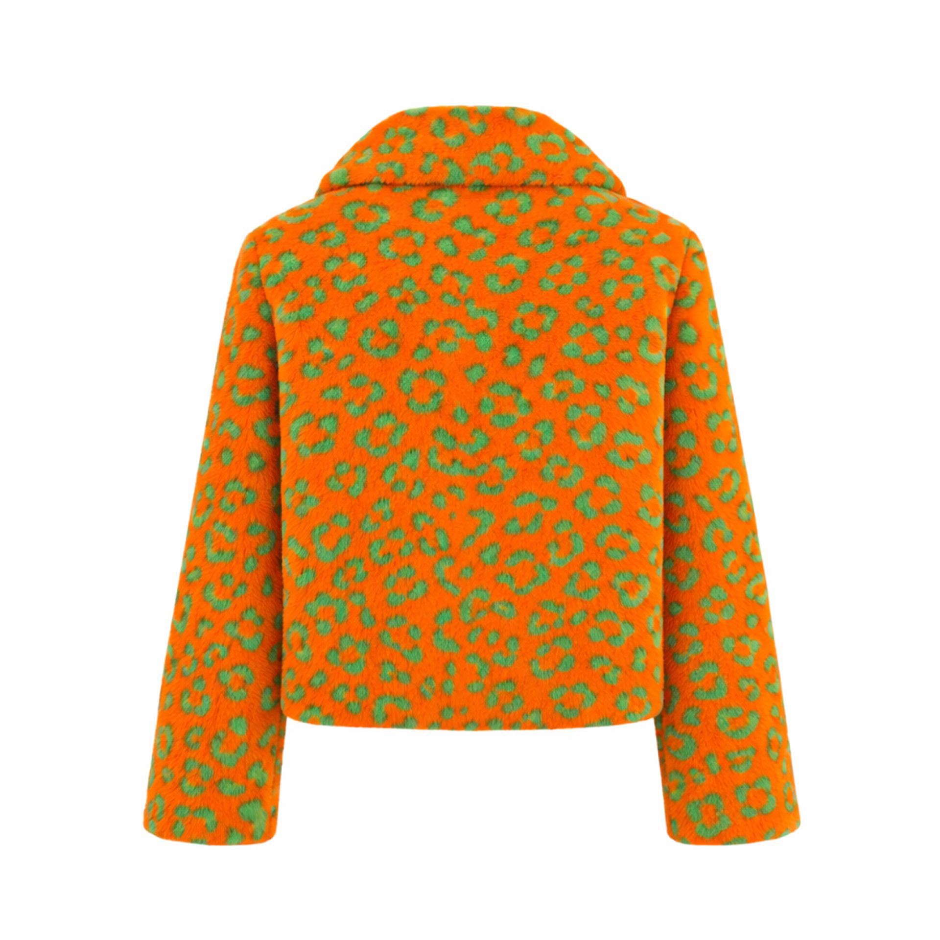 Kruikenstad bontjas panterprint achterkant