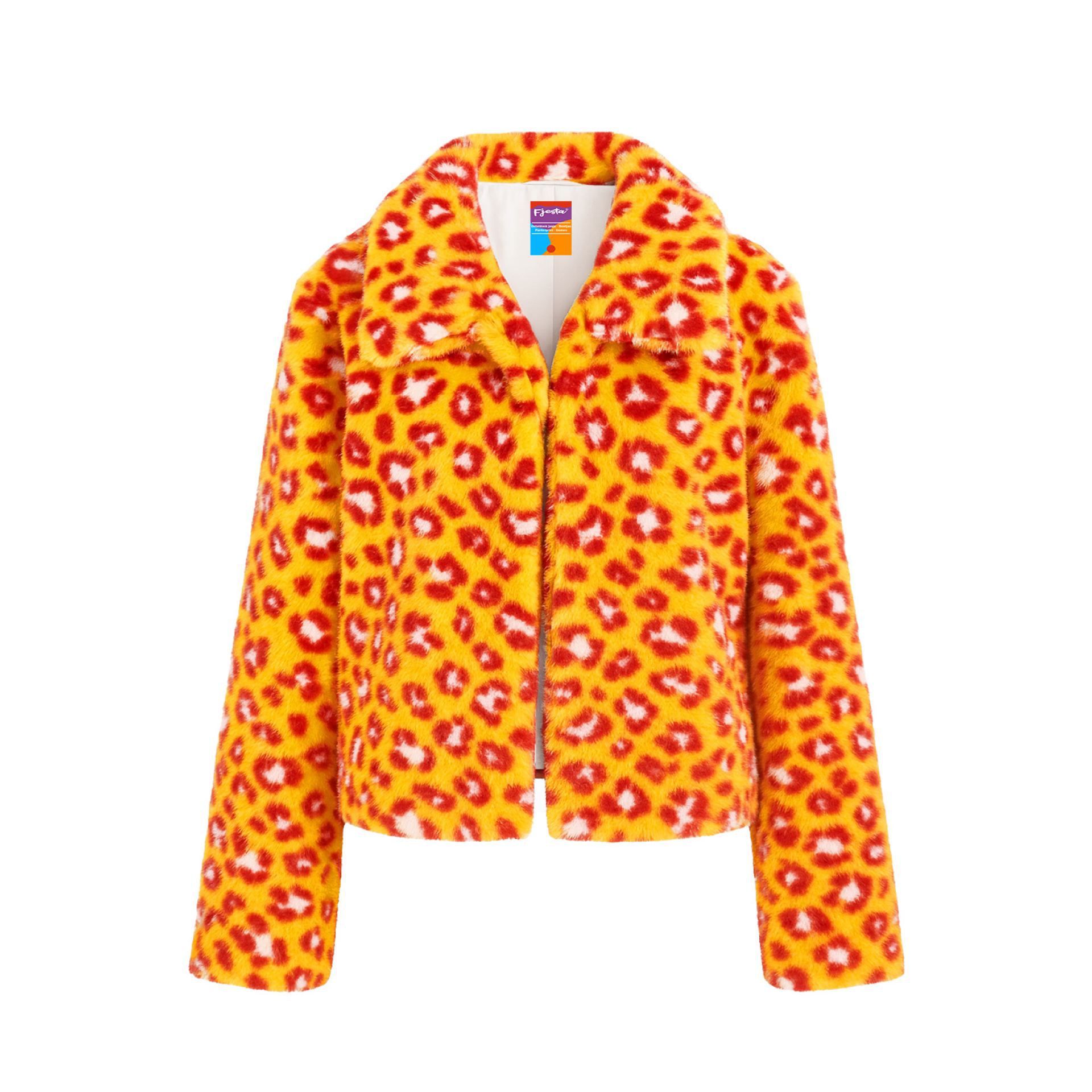 Oeteldonk jasje bontjas panterprint dames