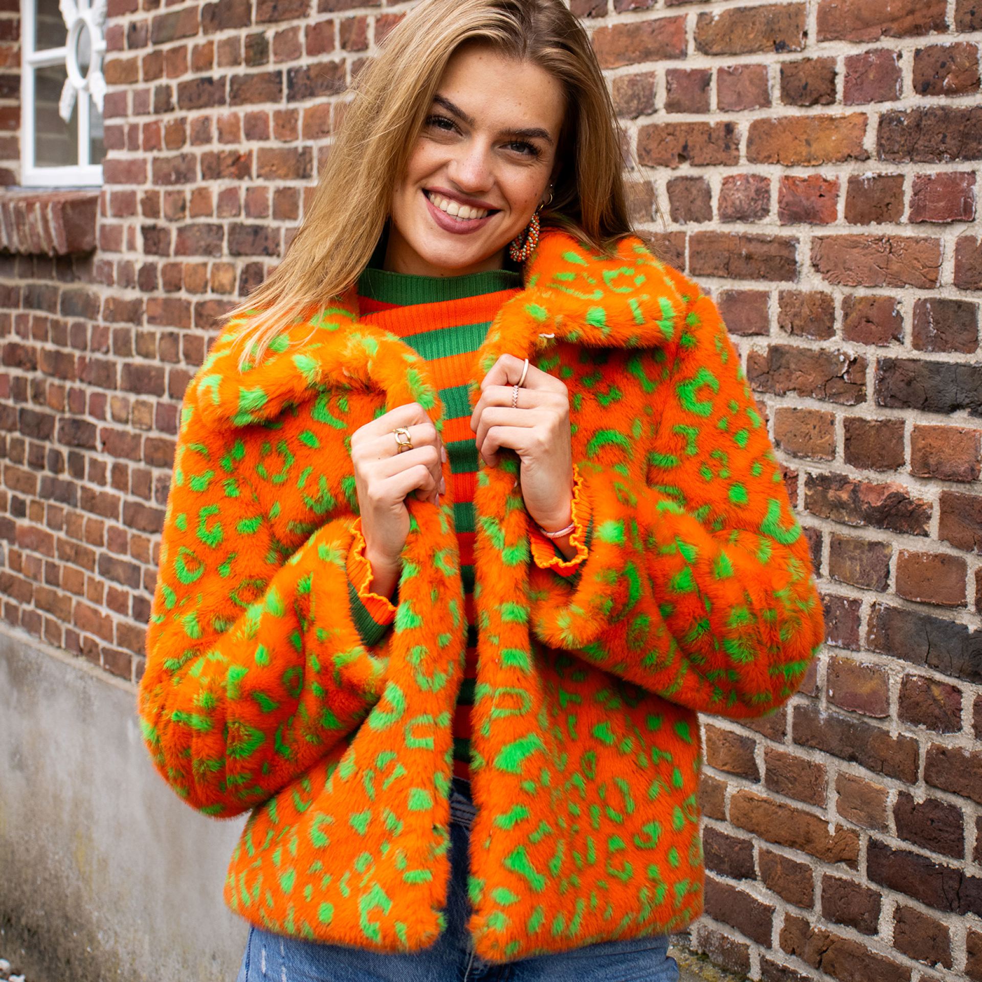 Kruikenstad jasje bontjas dames panterprint