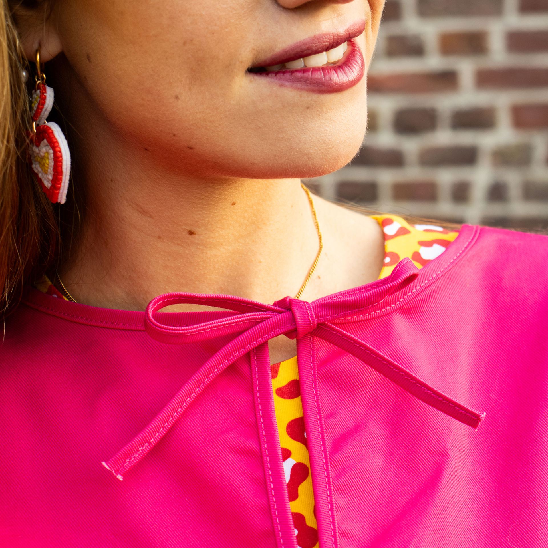 Boerenkiel unisex roze detail