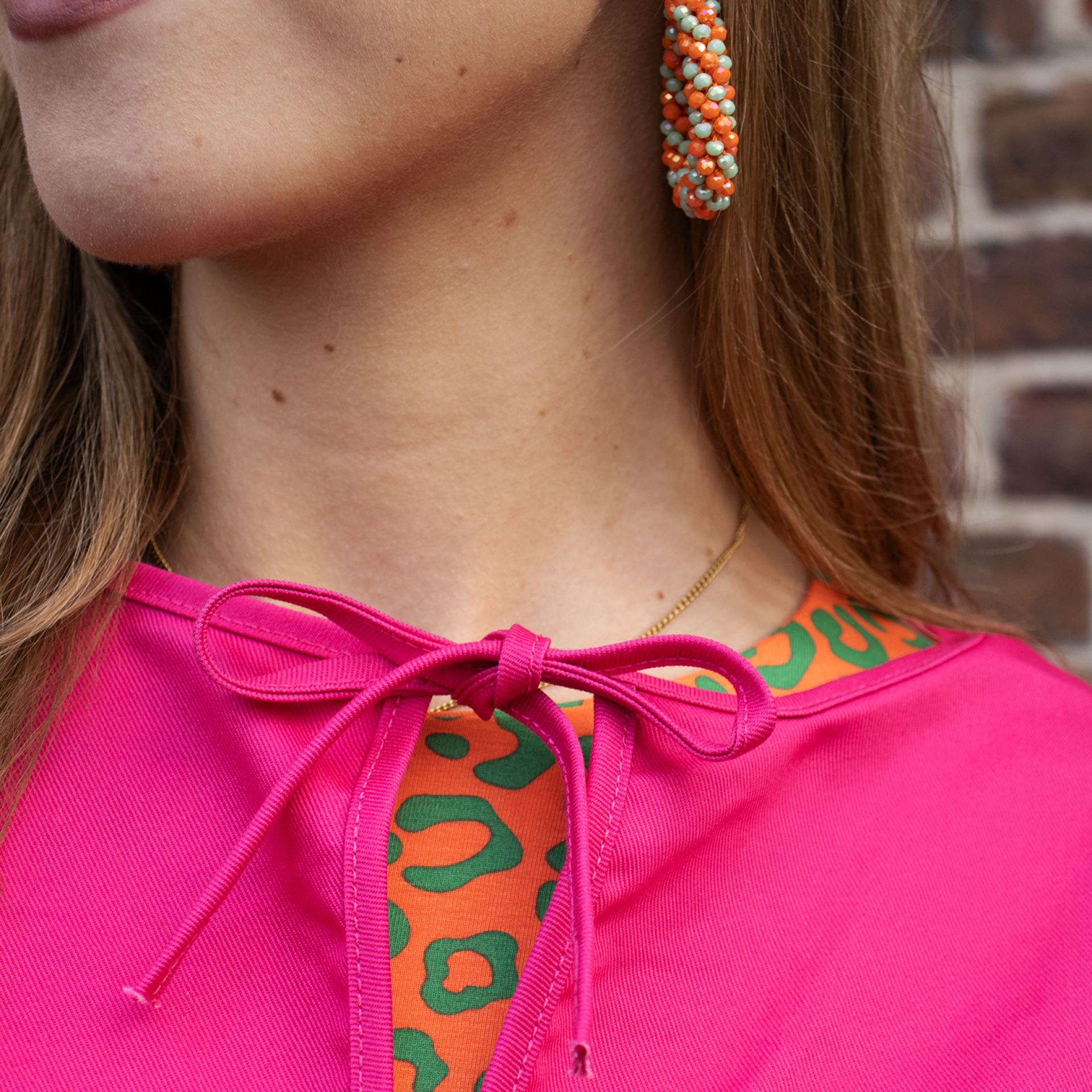 Boerenkiel unisex roze Kruikenstad detail