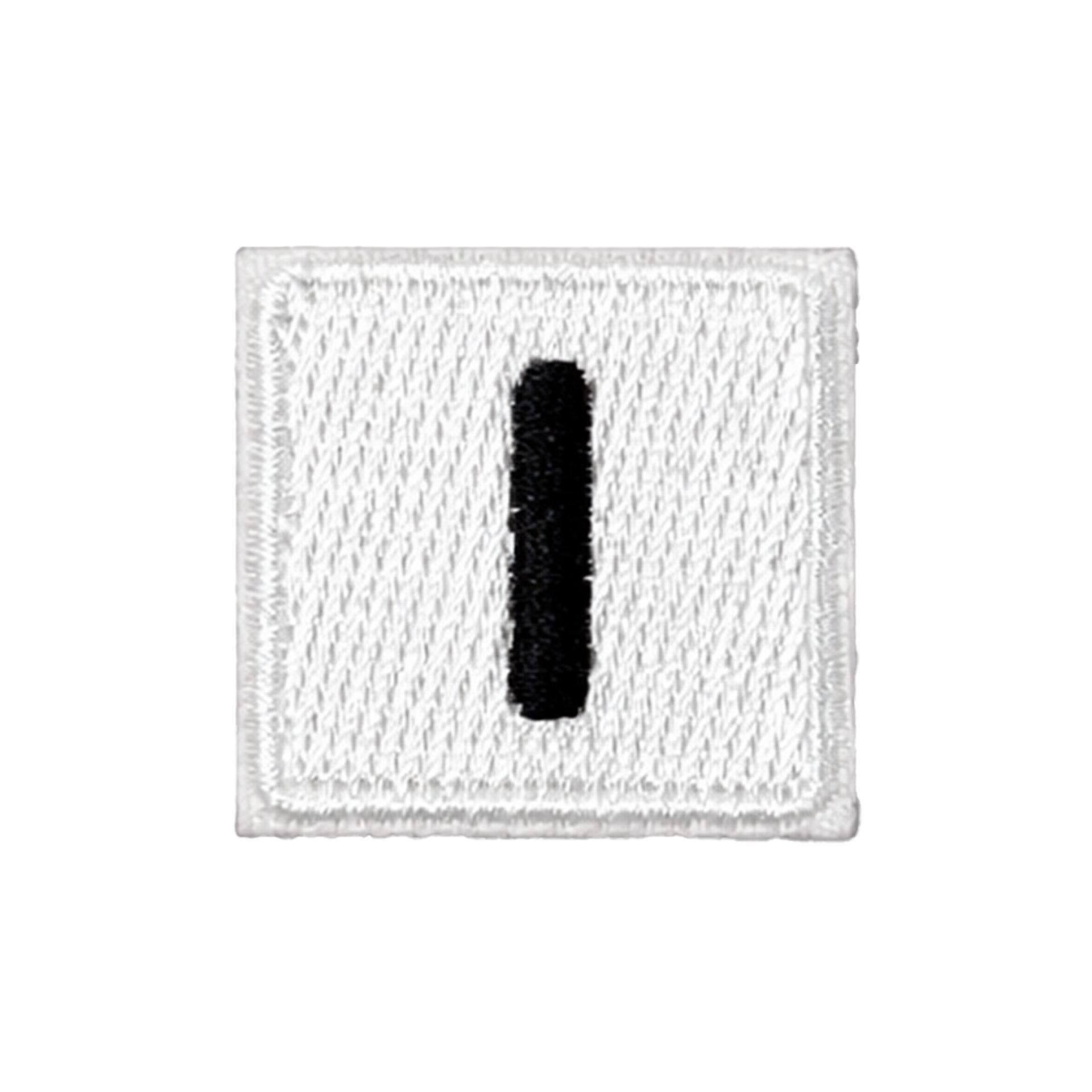 Blauw - geel embleem Scrabble stijl letter I